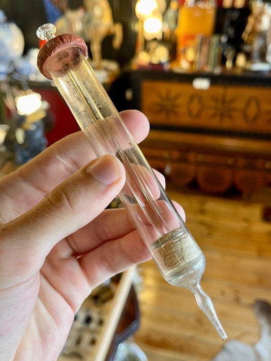 Vintage Glass Syringe in Original Box - 1 oz Male - Circa 1930s-1950s