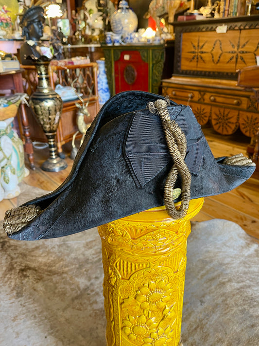 Early Australian Navy Bicorn Hat c.1860–1900 & Original Case – E. Cutler Military Tailor London