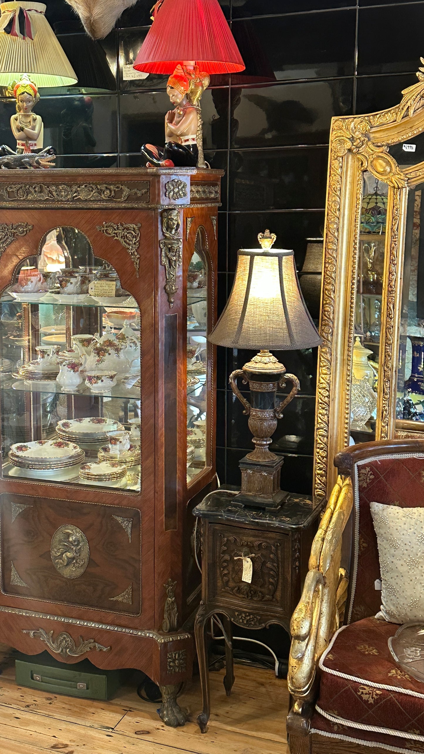 Ornate Neoclassical style urn-form Table Lamp, height 82cm (2 Available)
