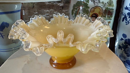 Vintage Fenton Art Glass Bowl, Mid Century