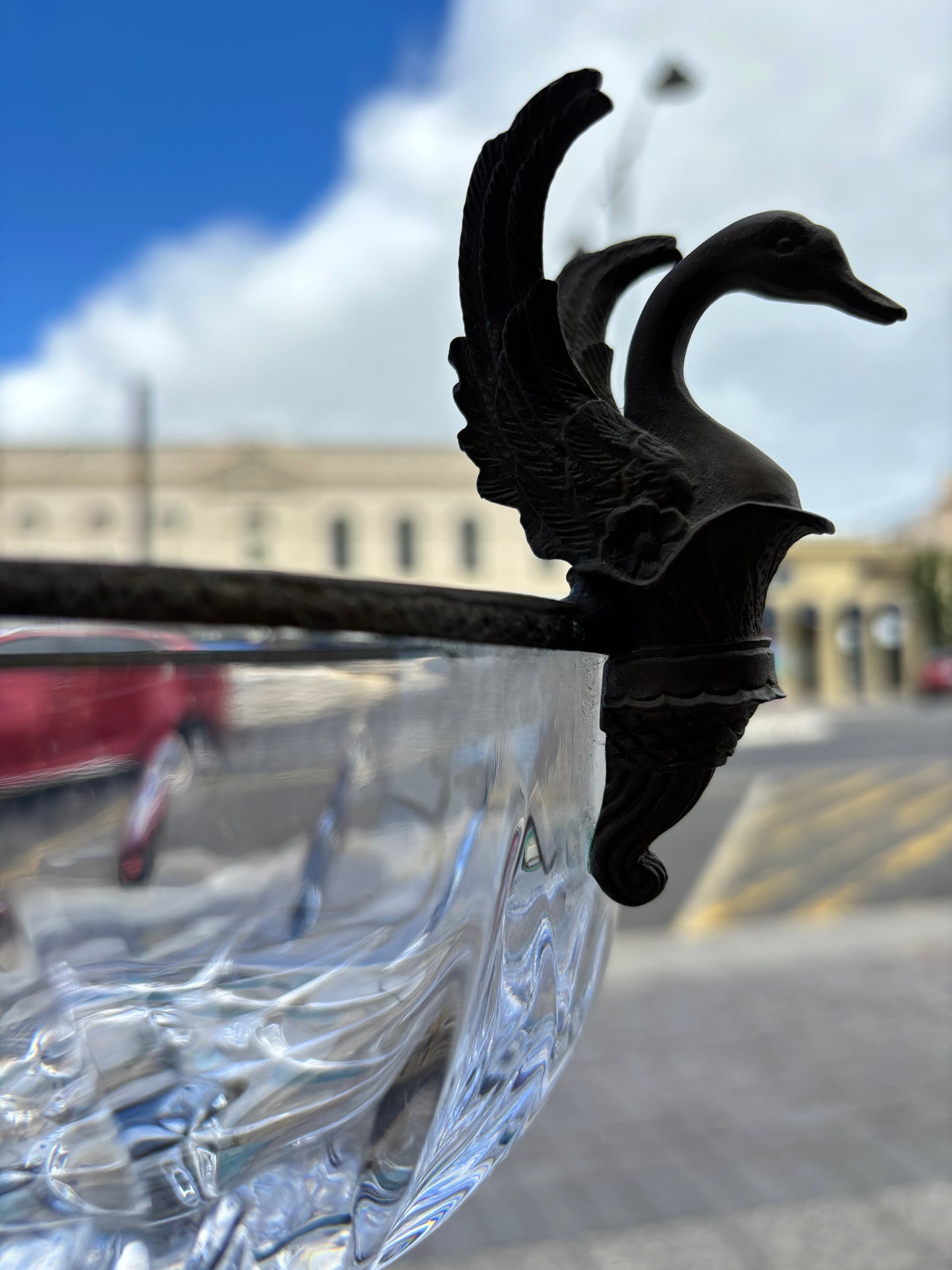 1920s French Bronze And Cut Crystal Compote