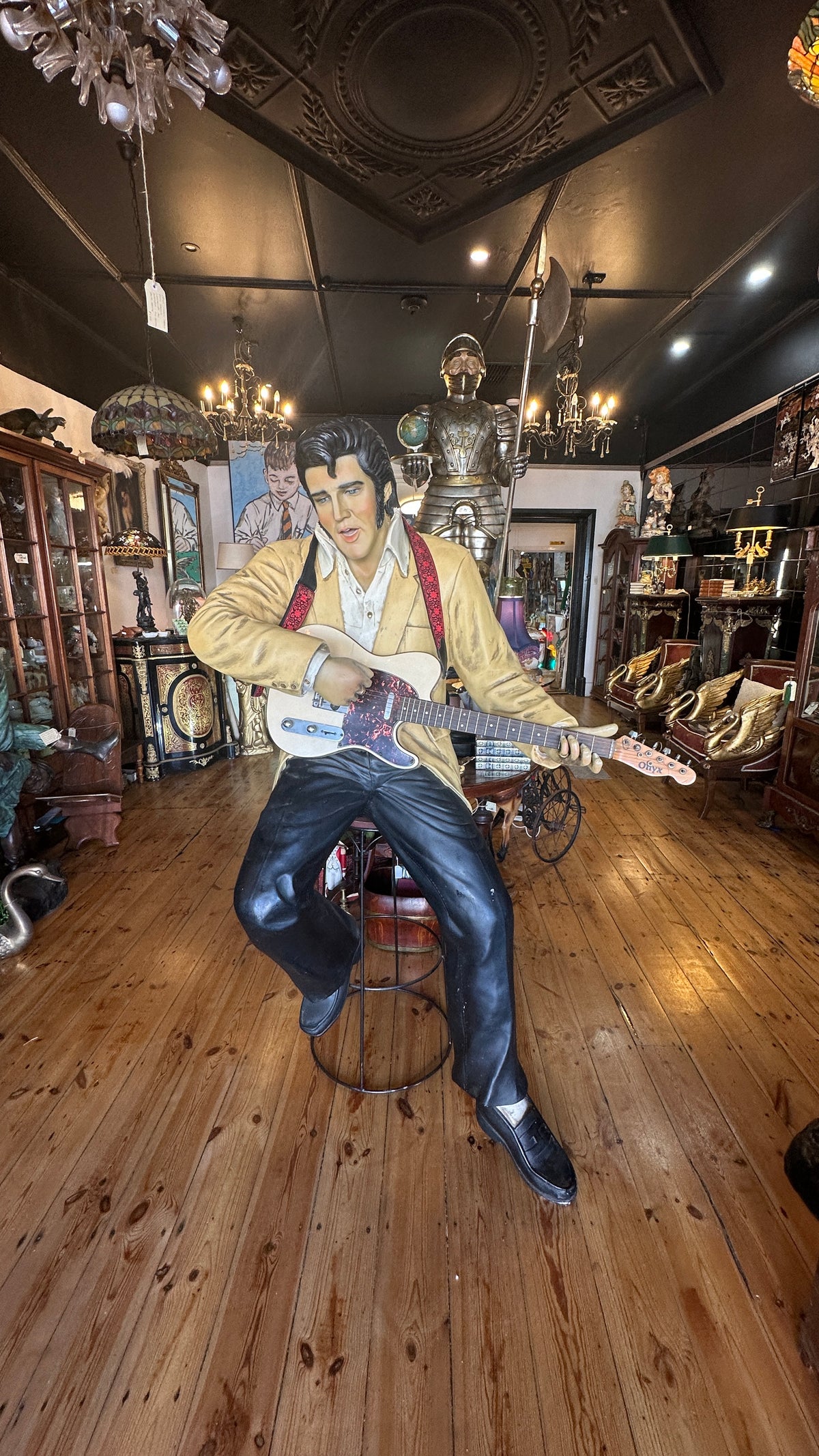 Life-Size Elvis Presley Fibreglass Statue – Seated with Guitar
