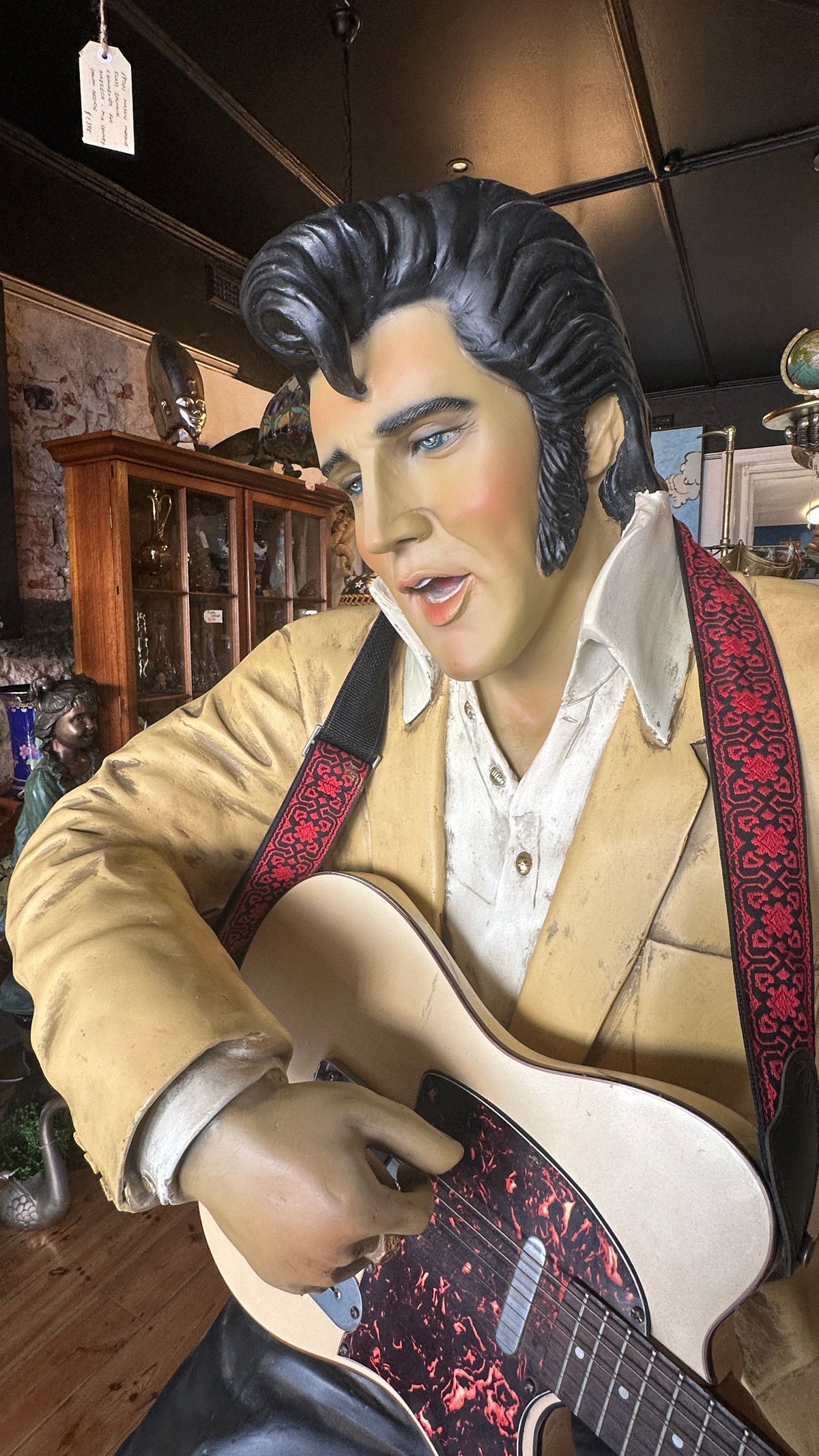 Life-Size Elvis Presley Fibreglass Statue – Seated with Guitar