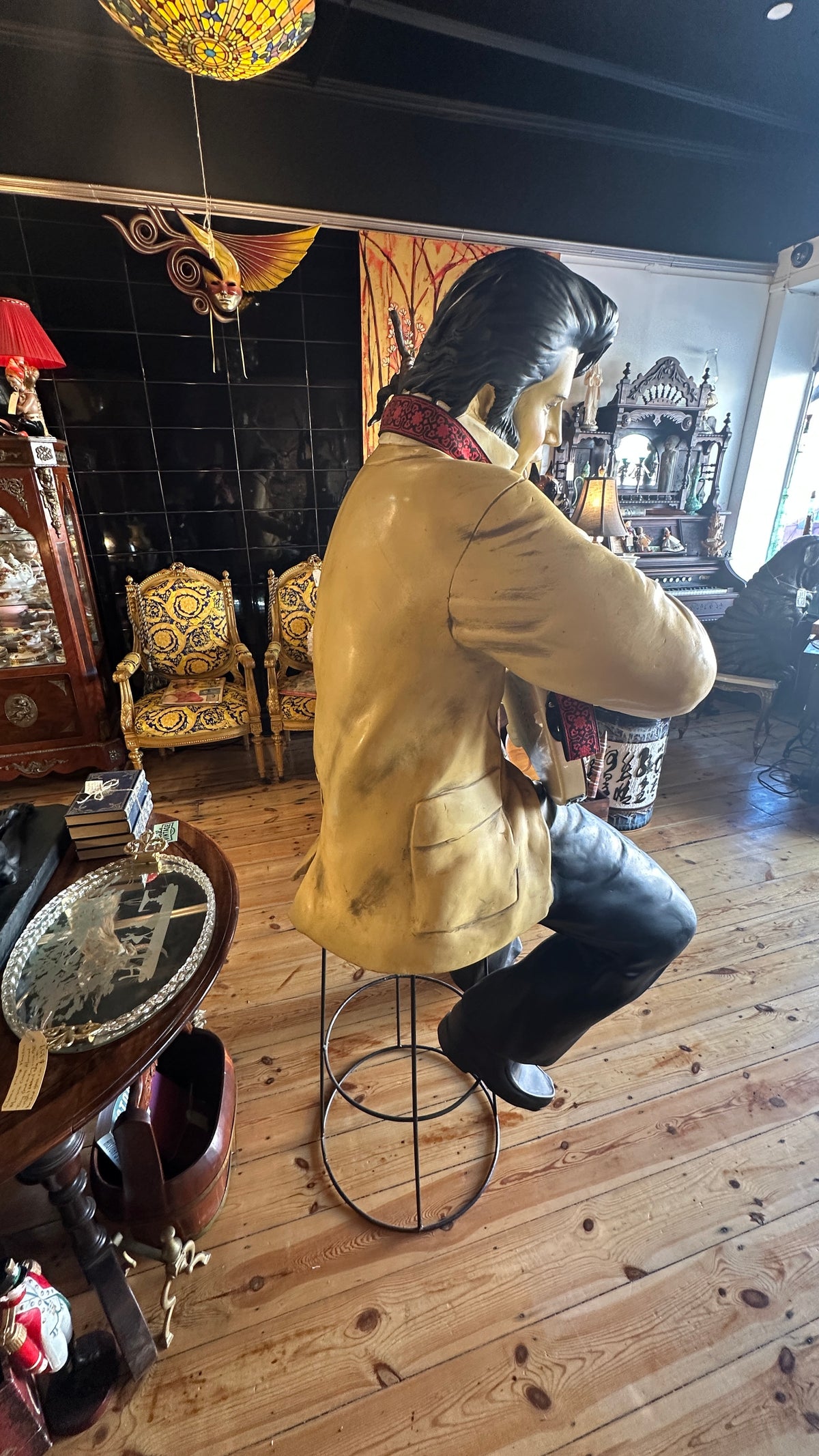 Life-Size Elvis Presley Fibreglass Statue – Seated with Guitar