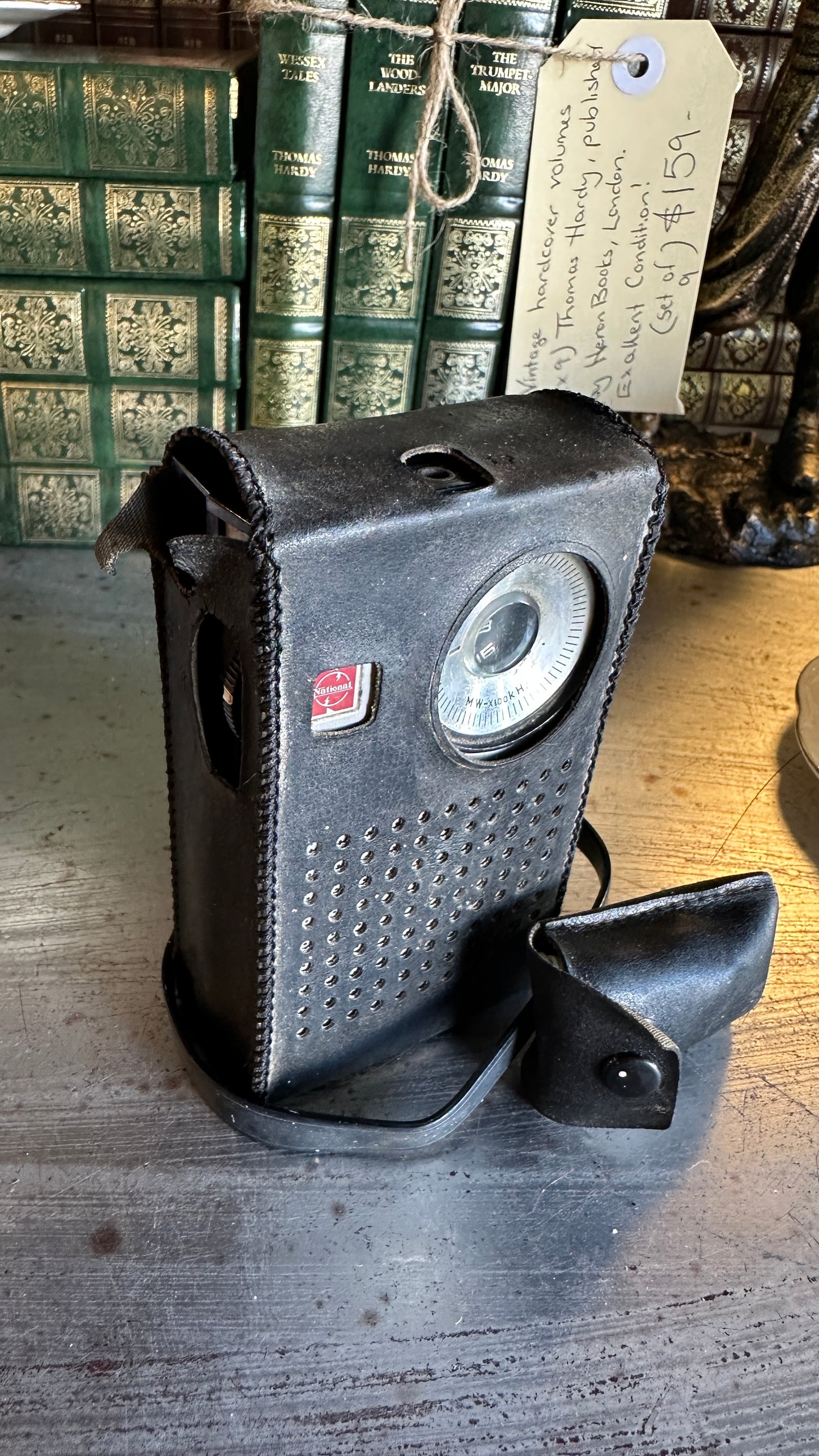 Vintage National Panasonic R-1032 Transistor Pocket Radio (Japan, c. 1970) - With Original Leather Case and Ear Plugs