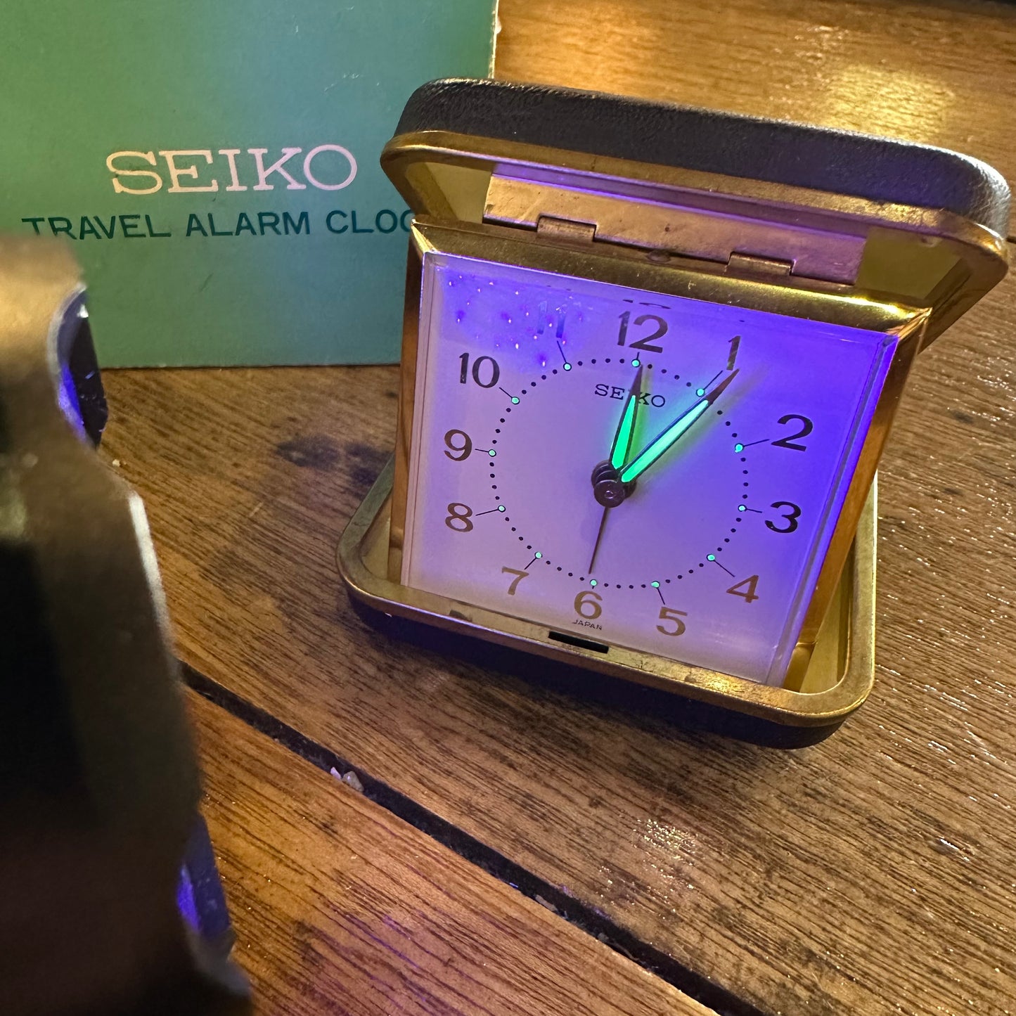 Vintage Seiko travel alarm clock, Japan