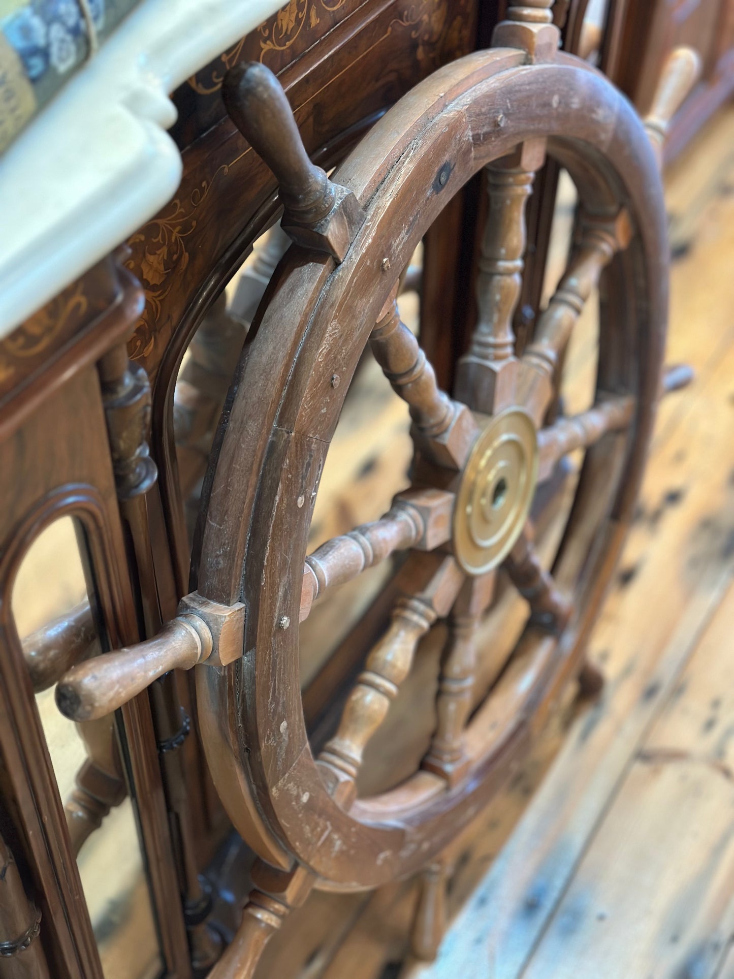 Vintage Sail Ship Steering Wheel