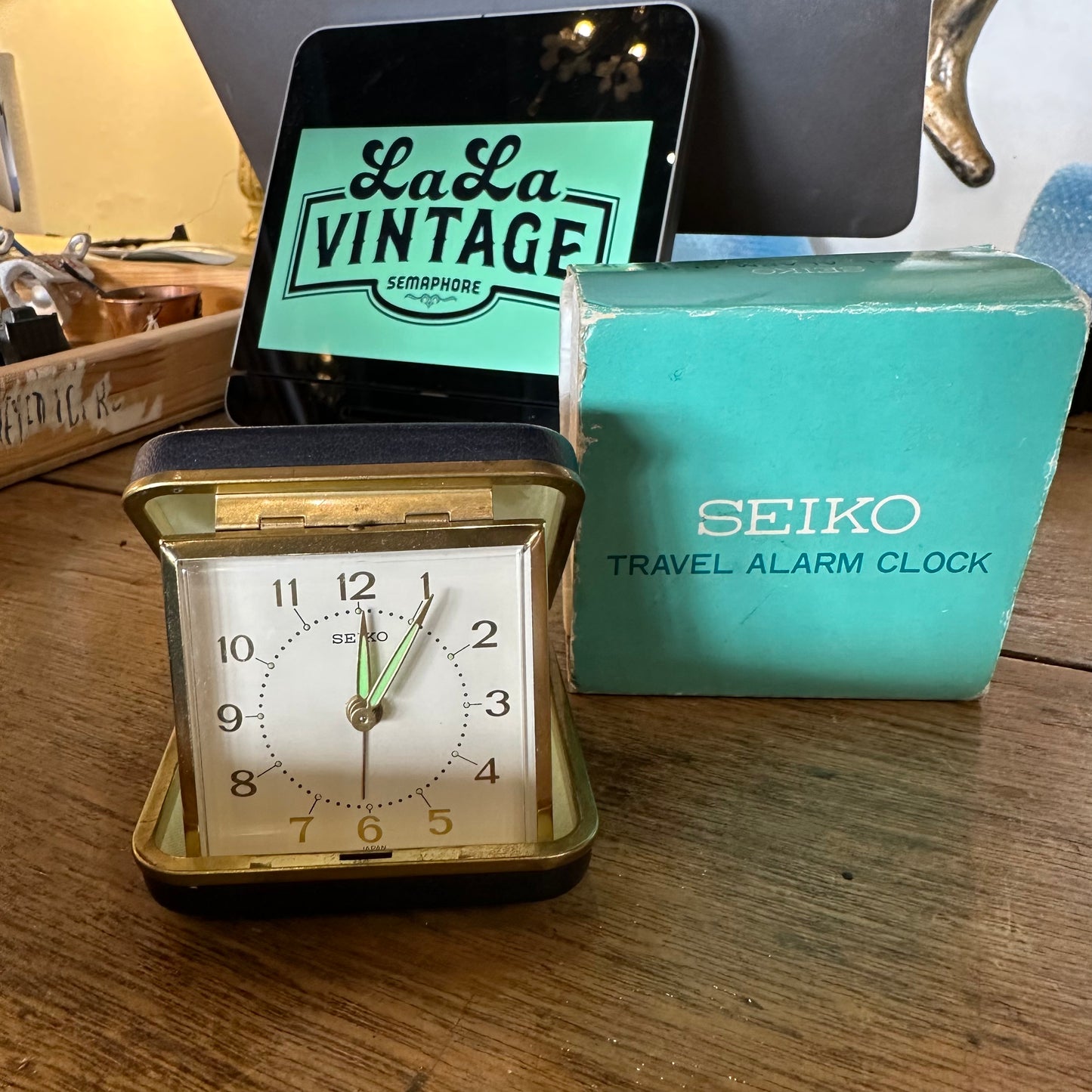 Vintage Seiko travel alarm clock, Japan