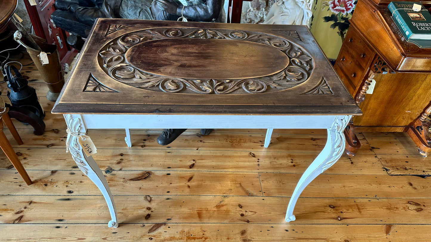 Beautiful French Provincial Console Table with Carved Detail
