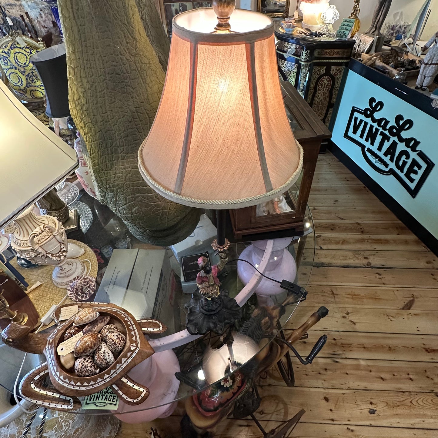 Vintage 1970s Blackamoor Lamp – Hand-Painted Resin/Plaster Figural Base, 78cm