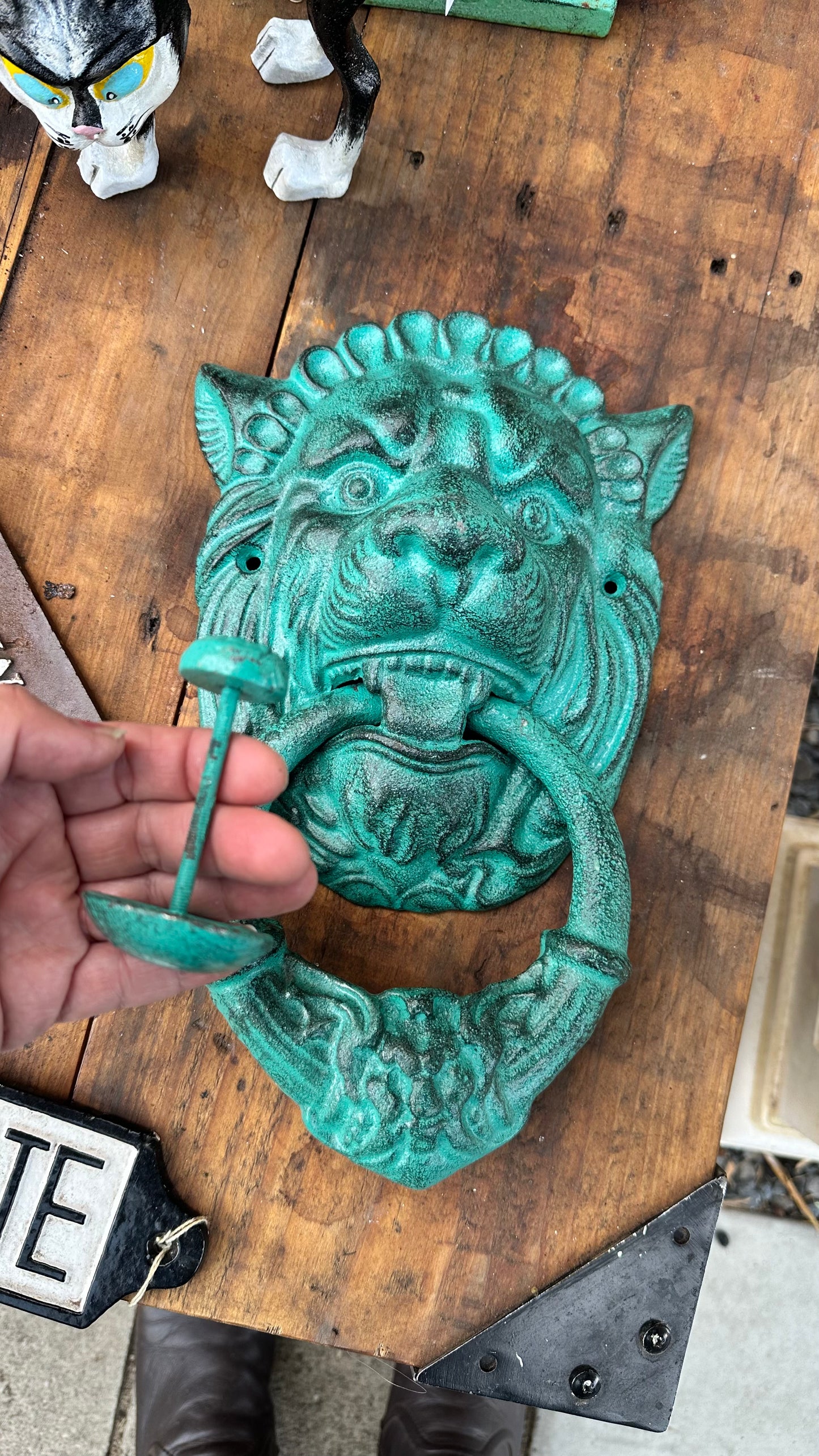 Cast Iron Lion Door Knocker Large