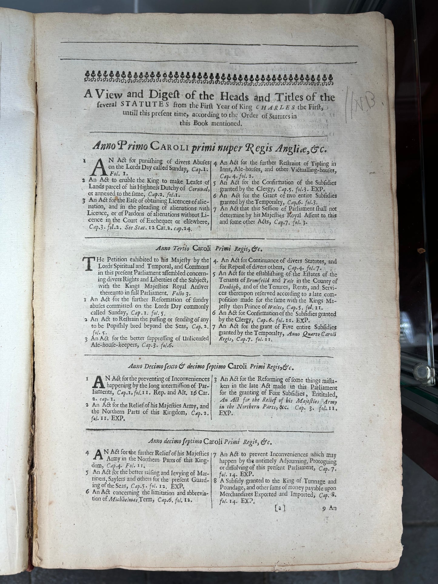 Antique Law Book Statutes of King Charles I and II Fish Eating Laws Historical