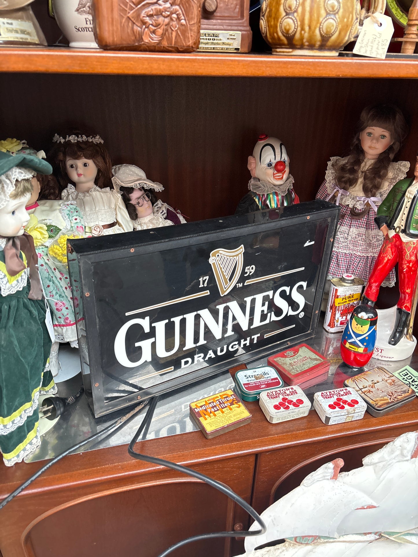 Vintage Guinness Draught Light-Up Sign – 51cm Bar Display Lightbox