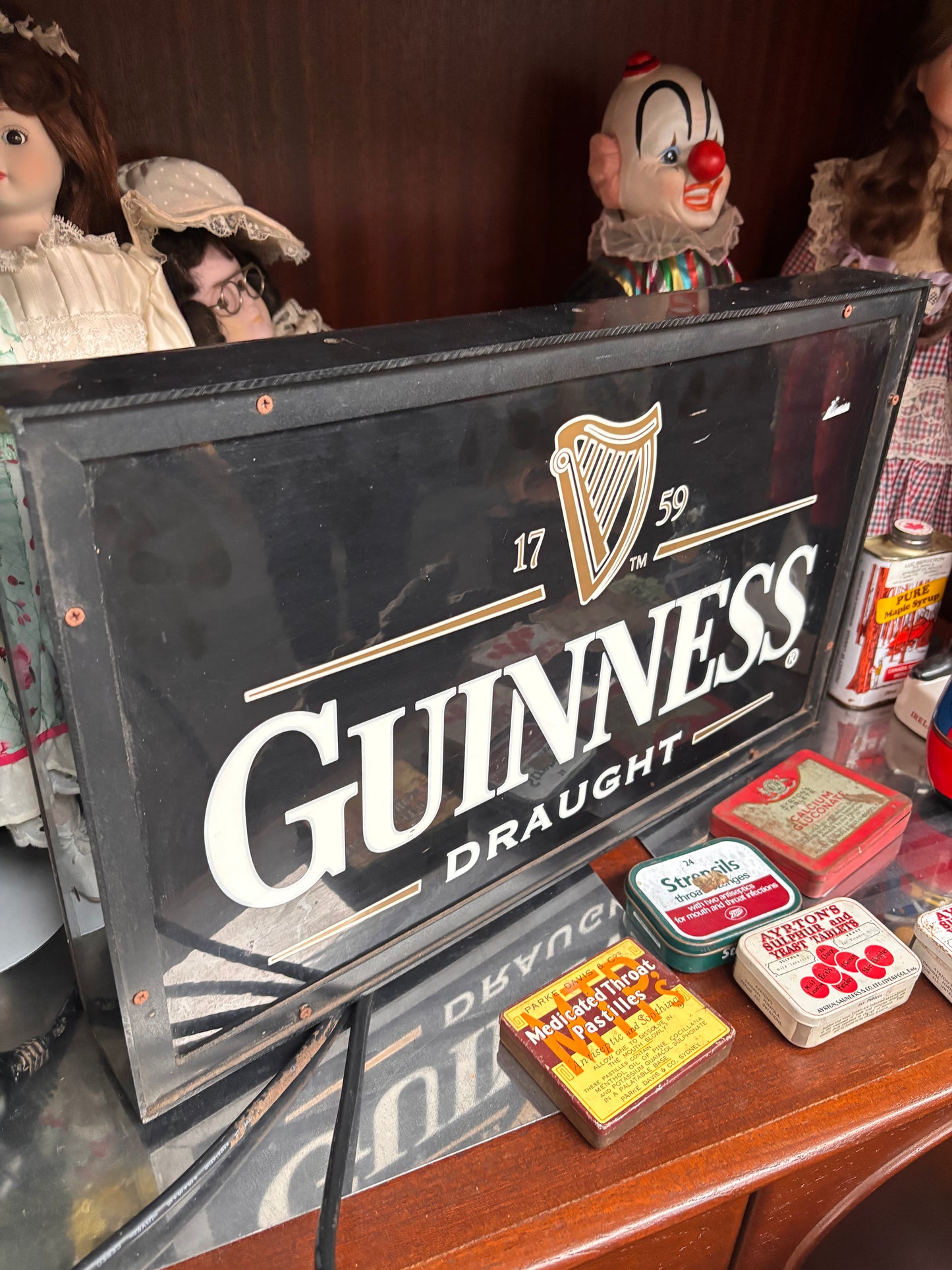 Vintage Guinness Draught Light-Up Sign – 51cm Bar Display Lightbox