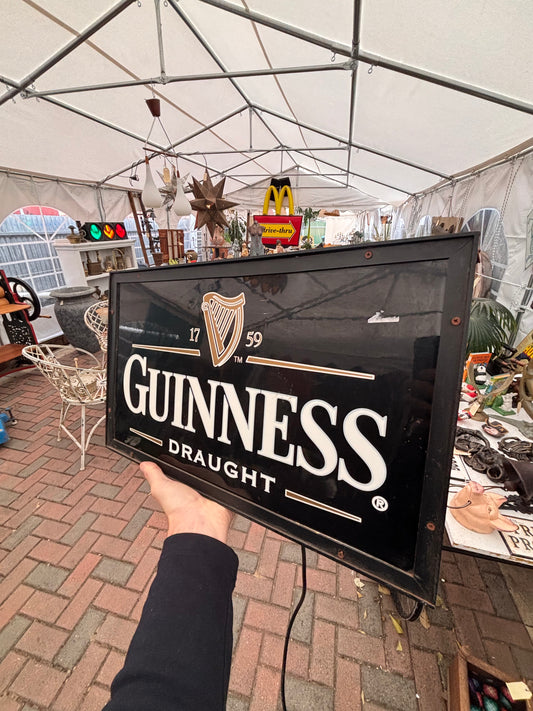 Vintage Guinness Draught Light-Up Sign – 51cm Bar Display Lightbox