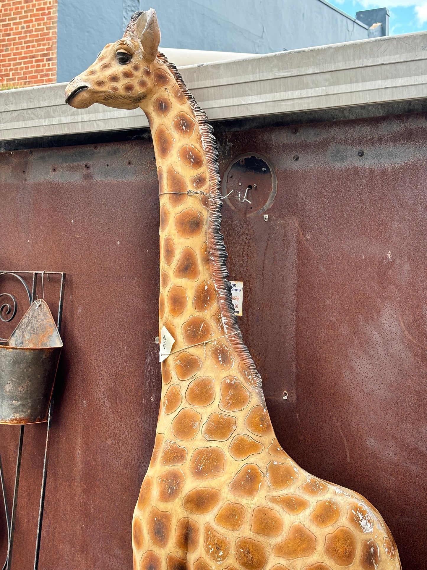 Life Size Baby Giraffe Statue Fibreglass Resin and Steel