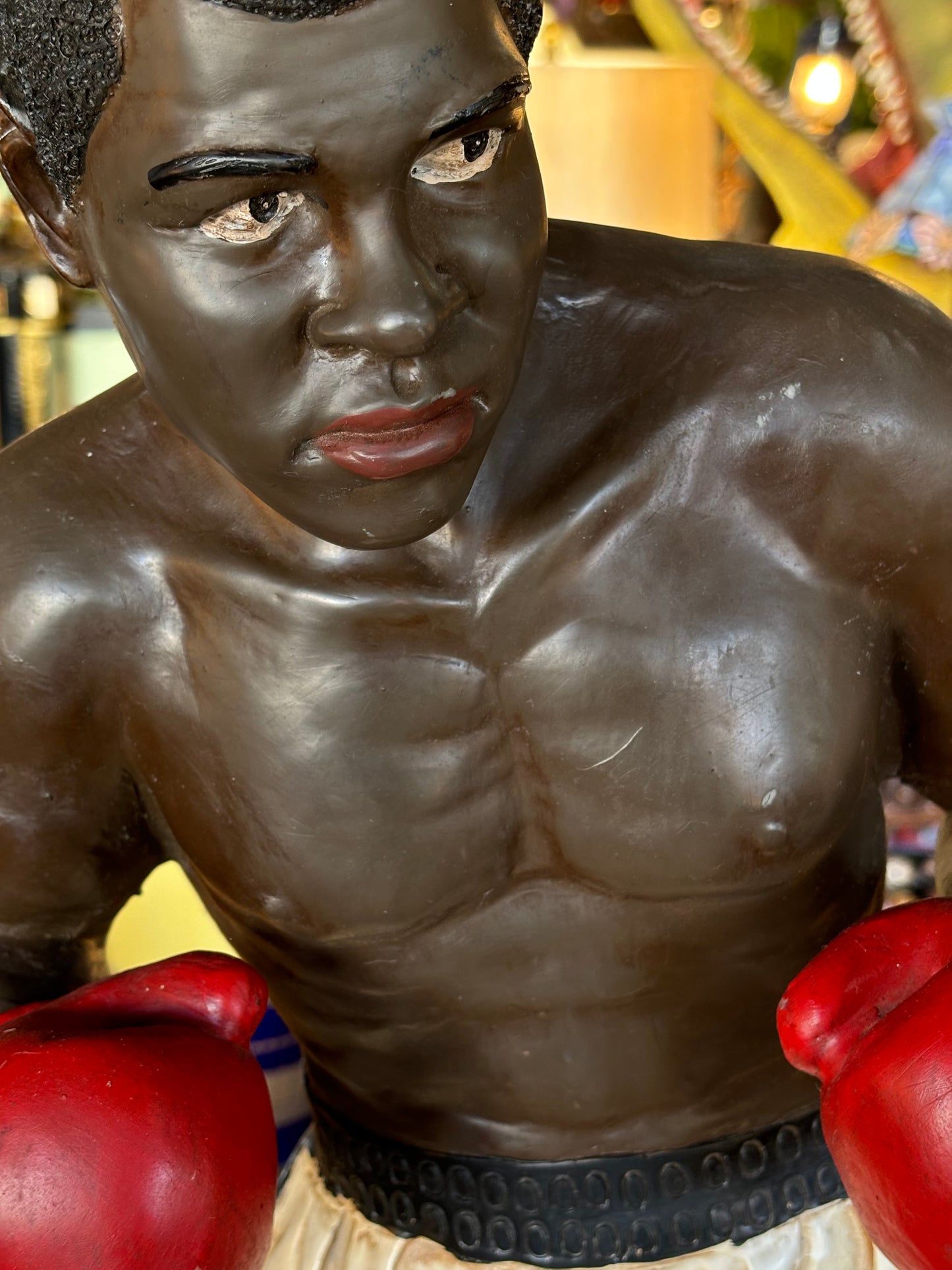 Mohammed Ali Boxer Statue Vintage Resin Cassius Clay Joe Frazier