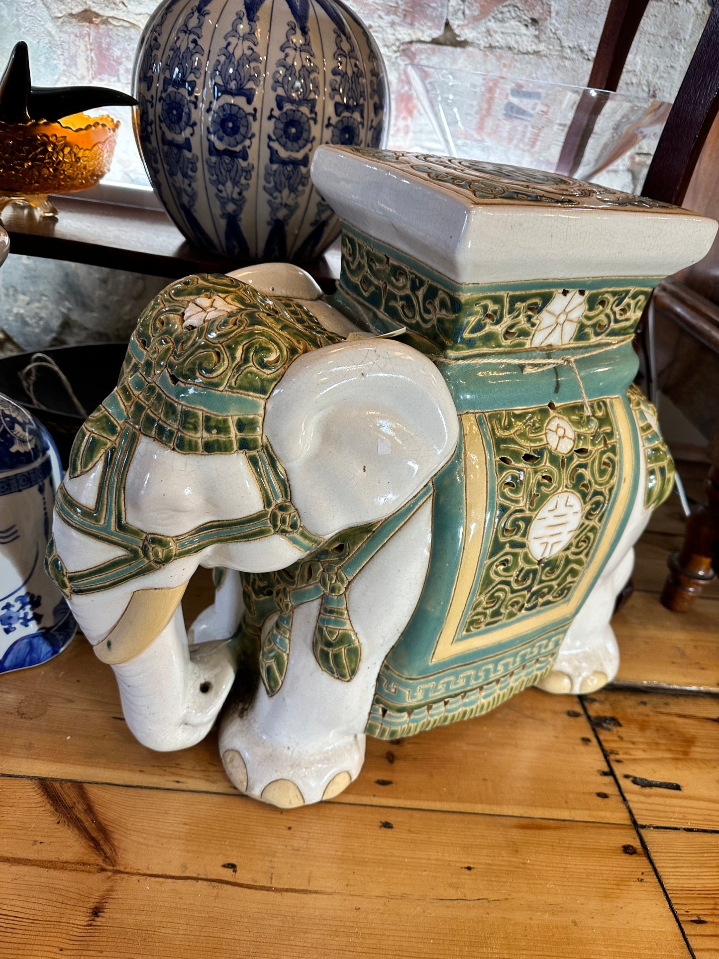 Ceramic Elephant Plant Stand