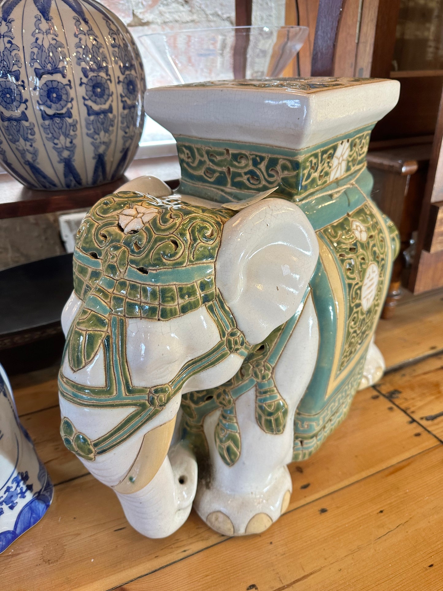 Ceramic Elephant Plant Stand