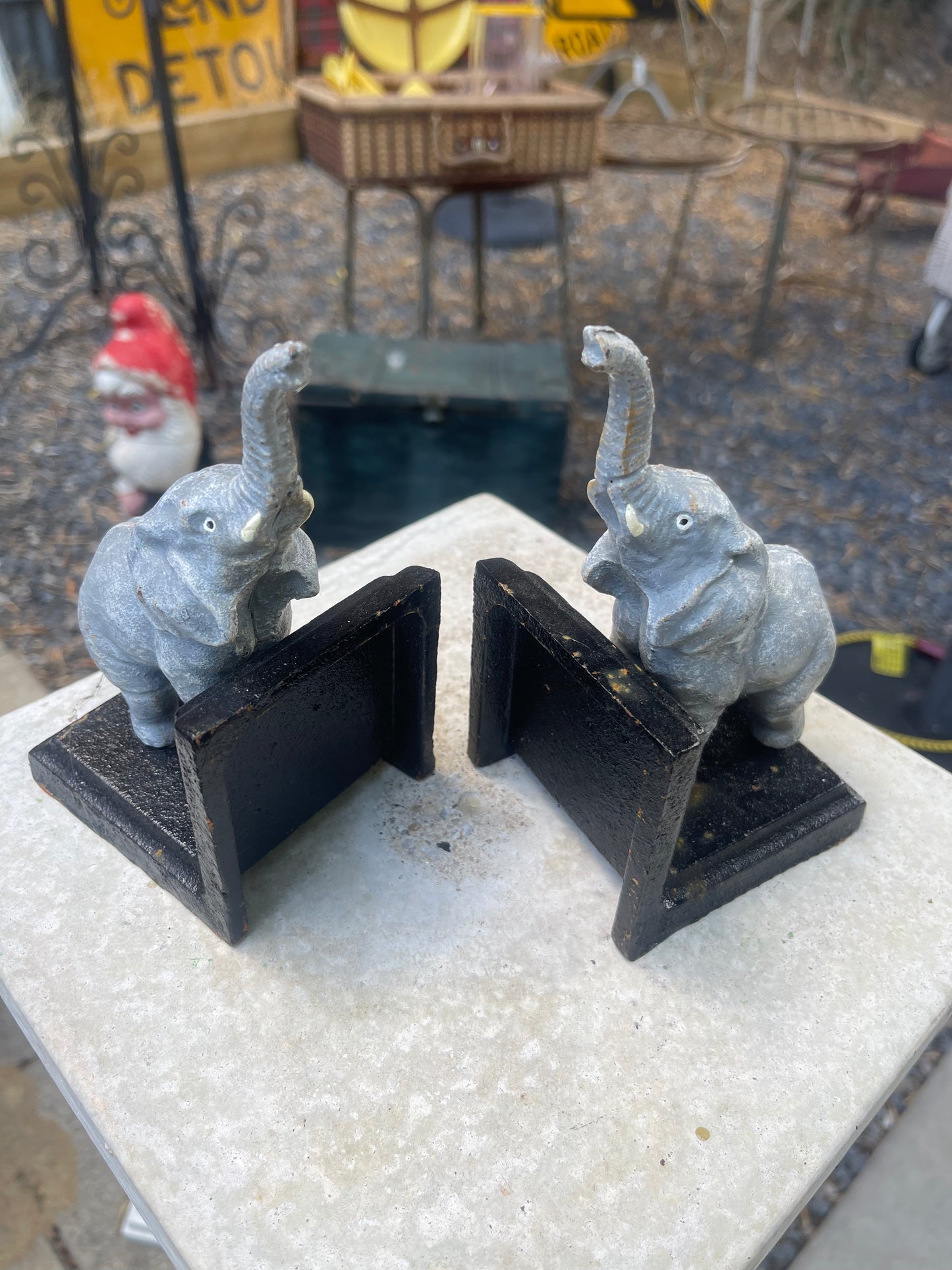 Cast Iron Elephant Bookends