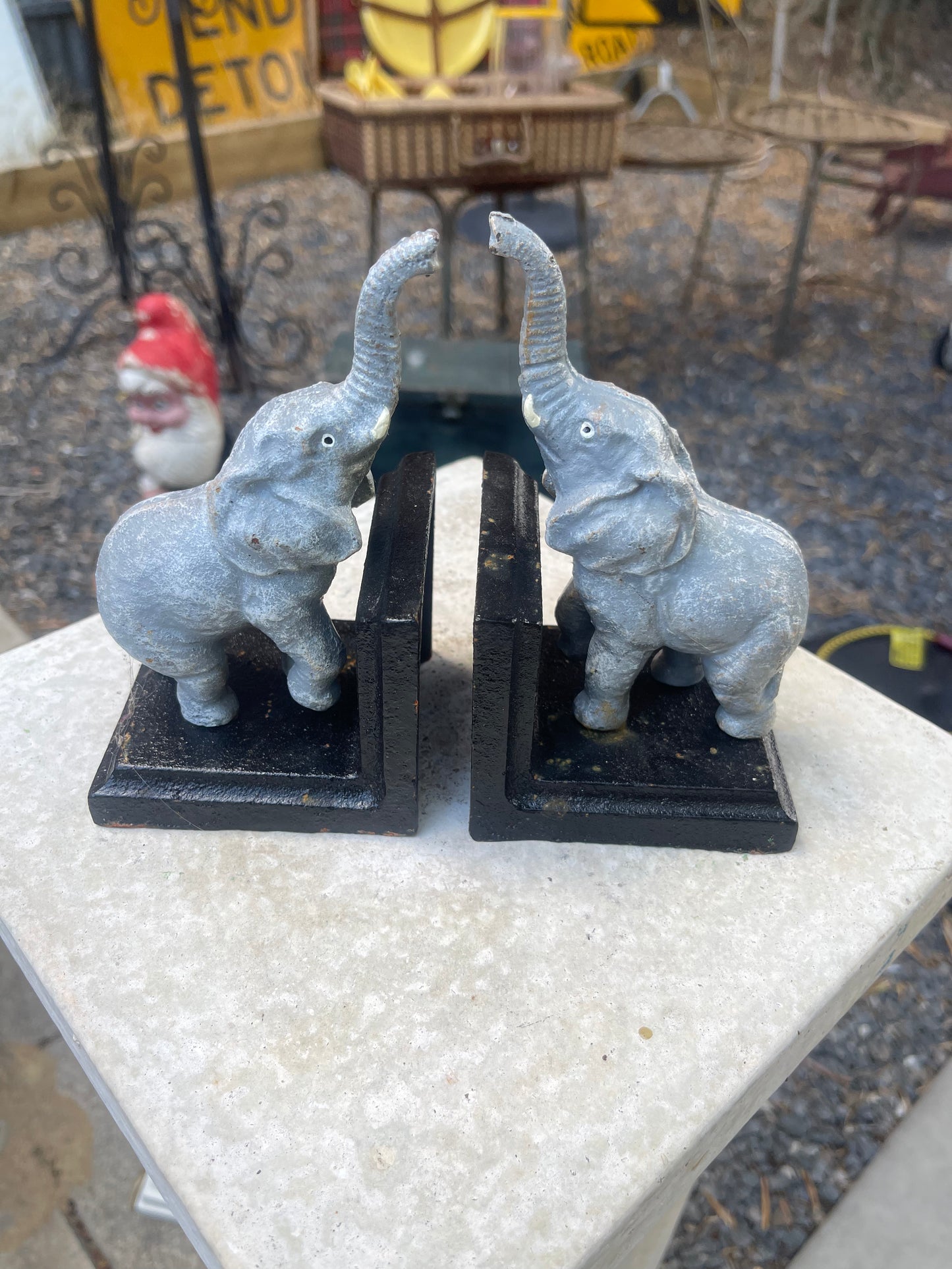 Cast Iron Elephant Bookends