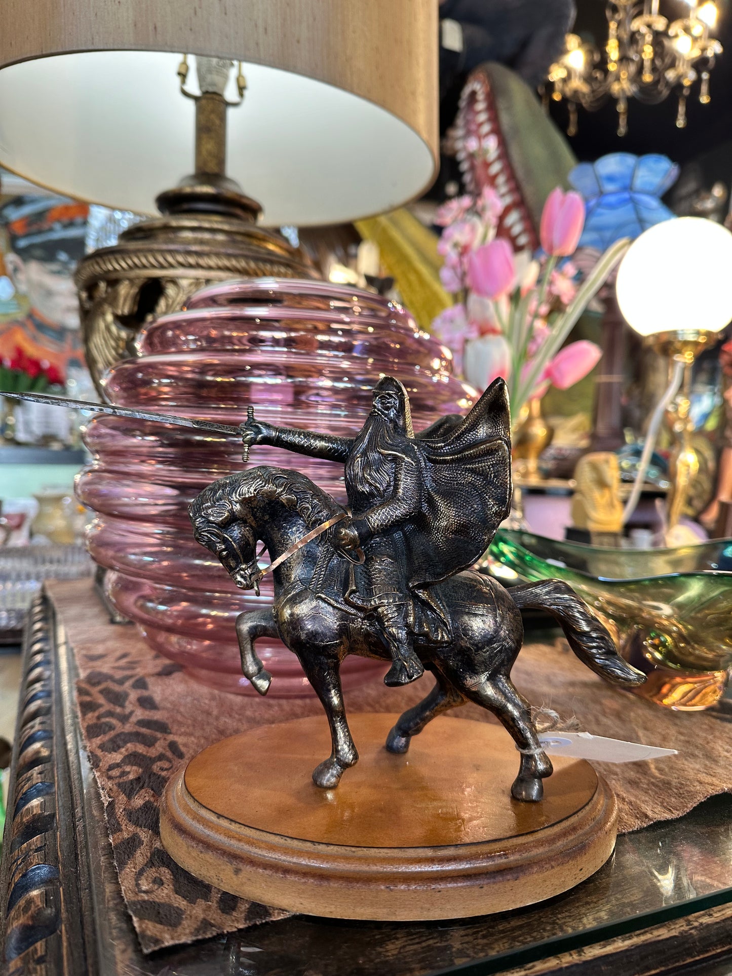 Solid bronze metal Knight on Horse with Wings