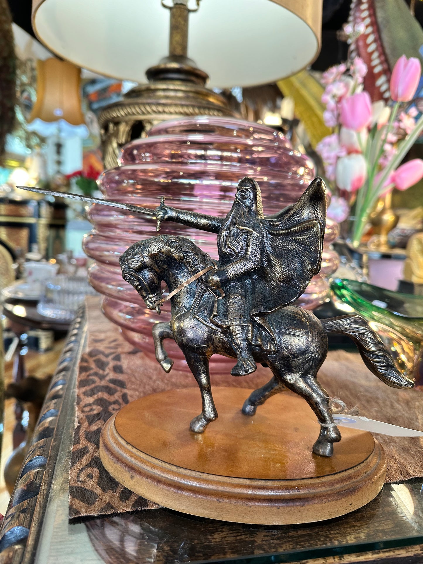 Solid bronze metal Knight on Horse with Wings