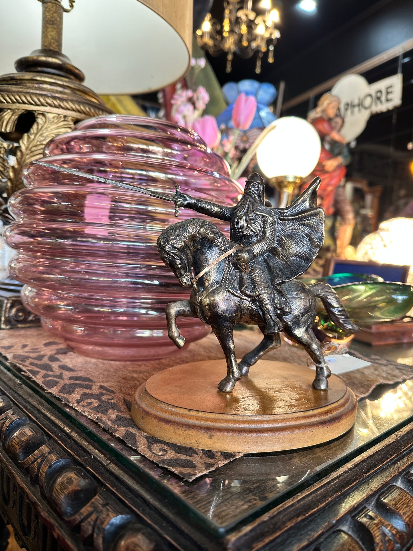 Solid bronze metal Knight on Horse with Wings