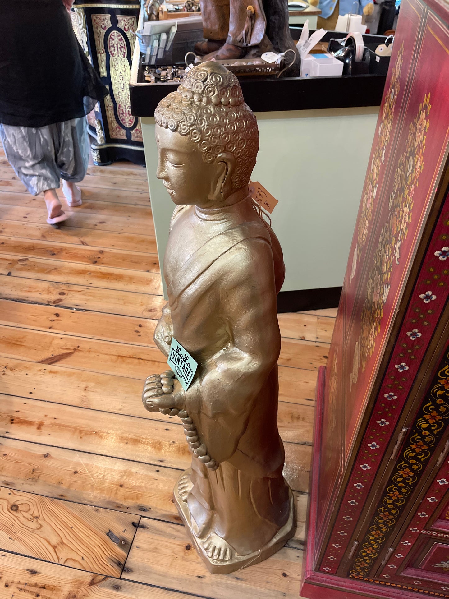 Beautiful Budha, painted gold, 112cm tall