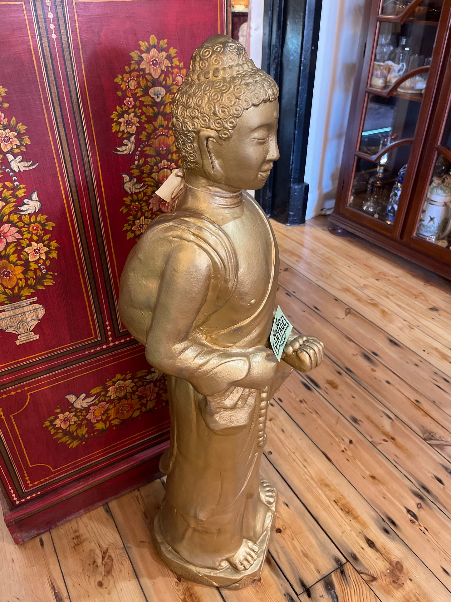 Beautiful Budha, painted gold, 112cm tall