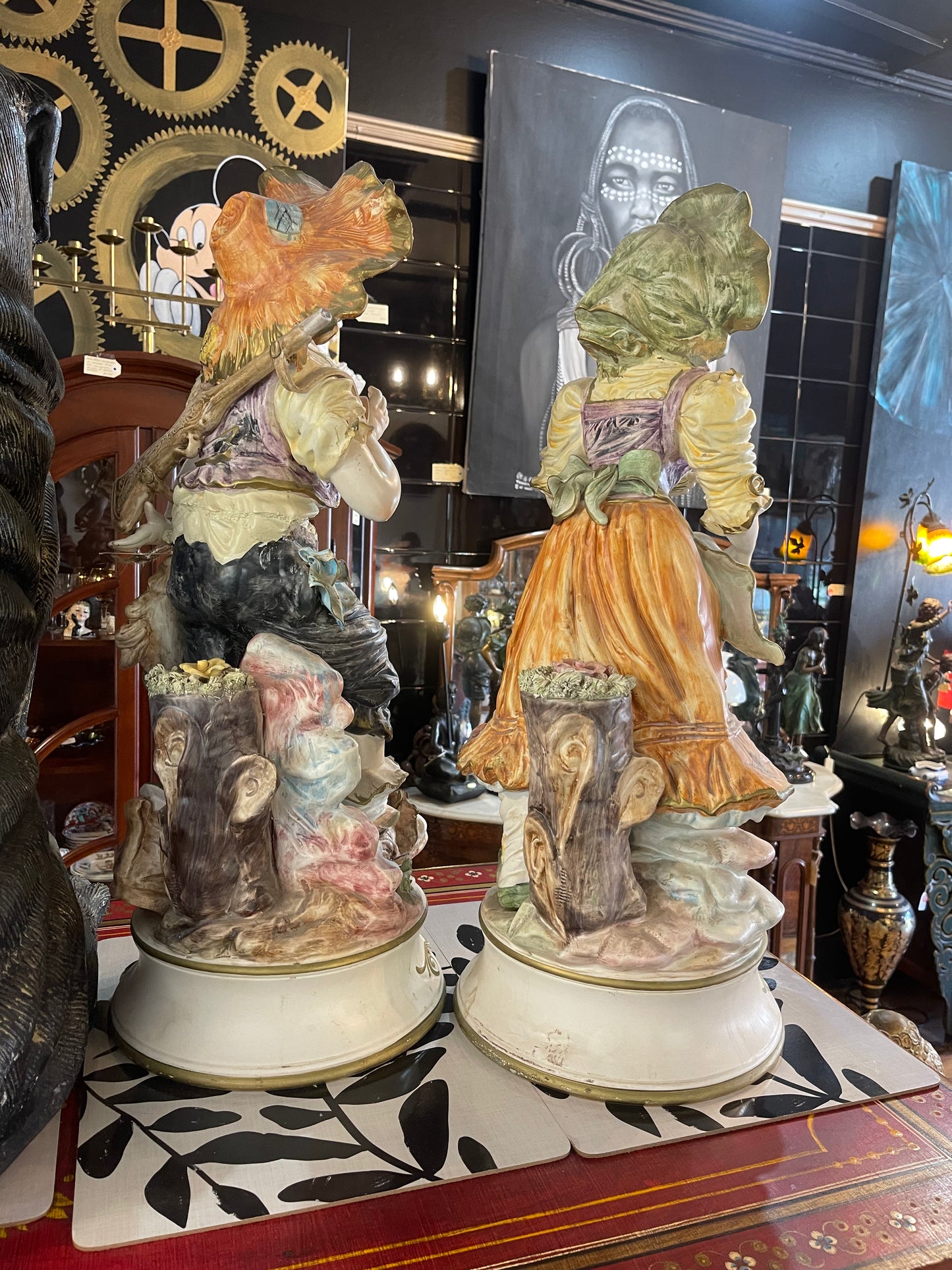 Pair Of Porcelain Village Boy And Girl Capodimonte