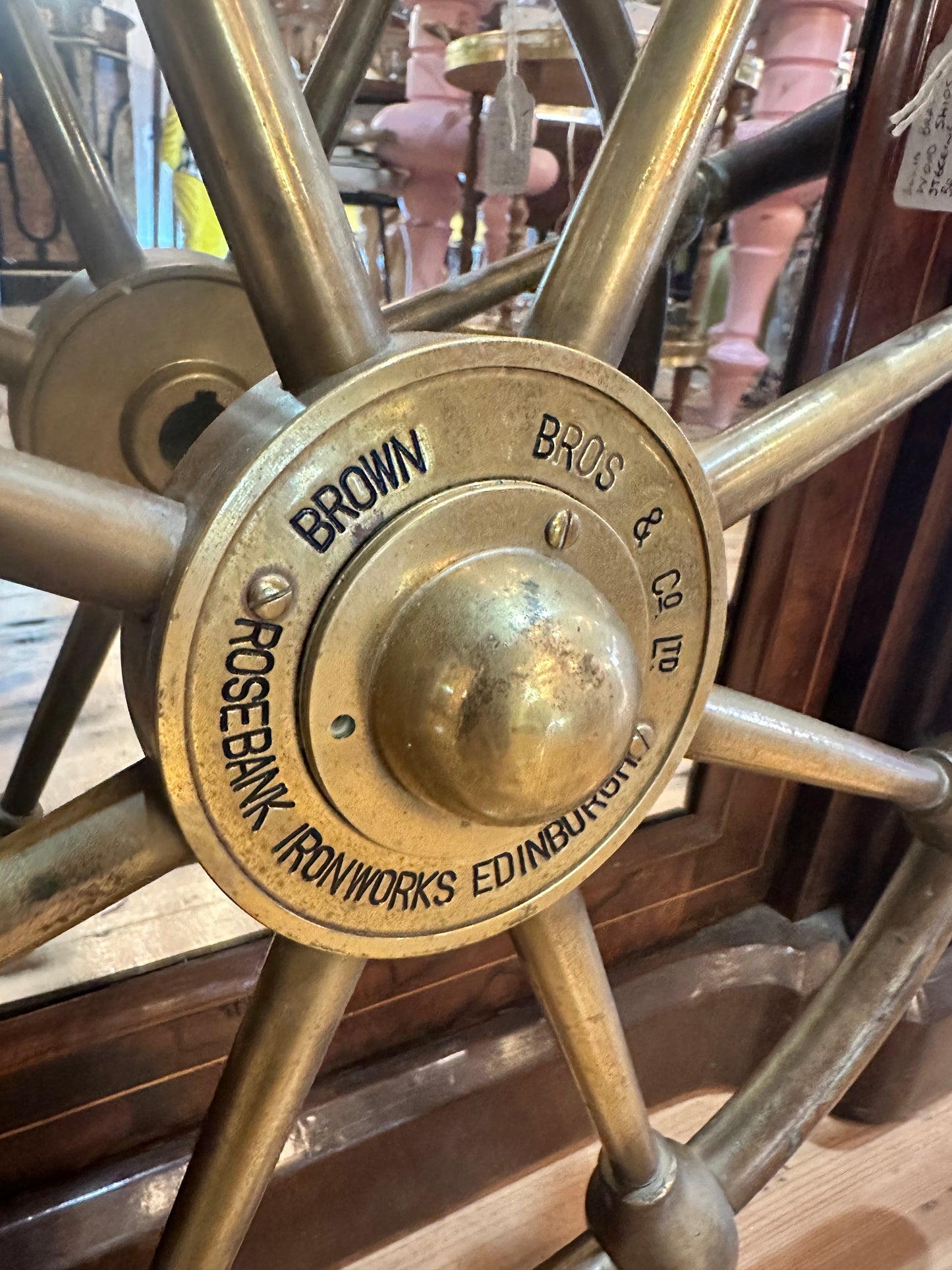 Original Brass Ships Wheel, Brown Bros & Co Ltd