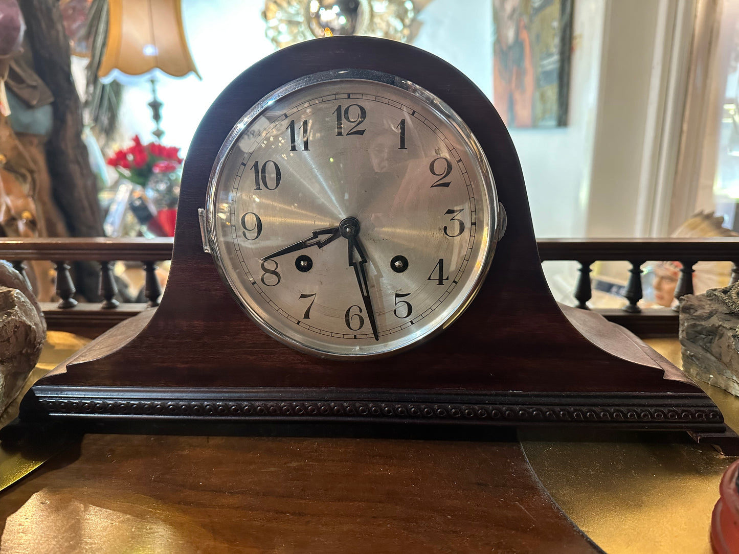 Mantle Clock with Key, circa 1930-40s