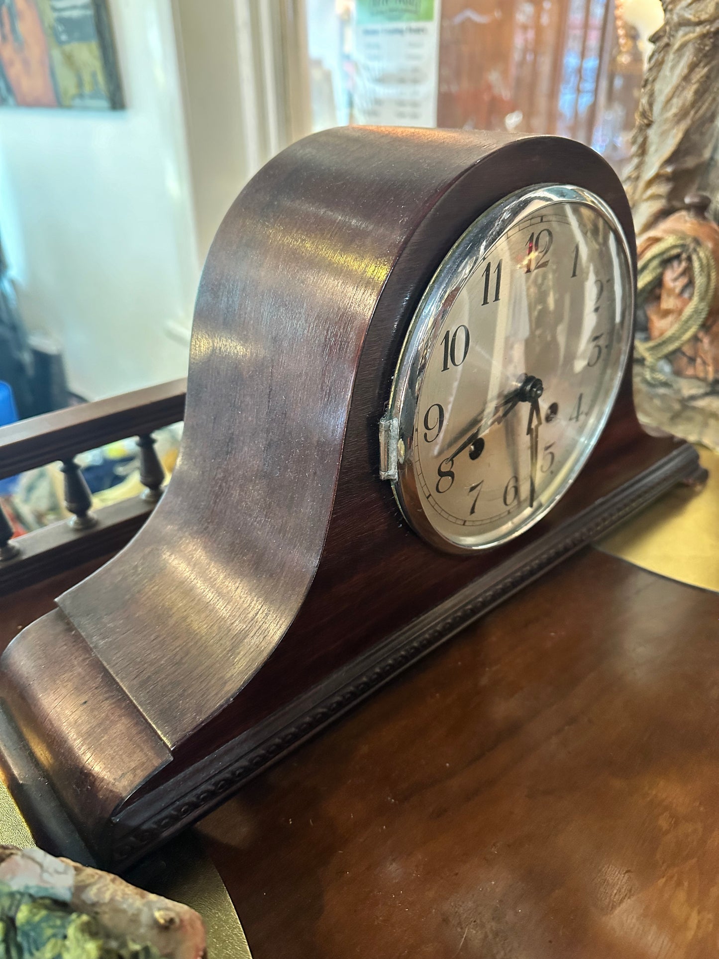 Mantle Clock with Key, circa 1930-40s