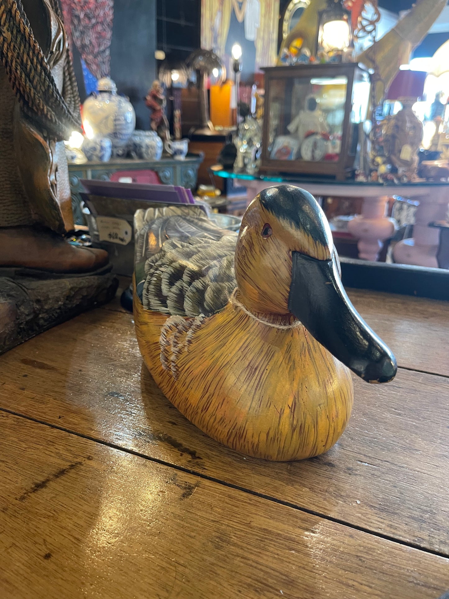 Vintage Hand Painted Wooden Duck