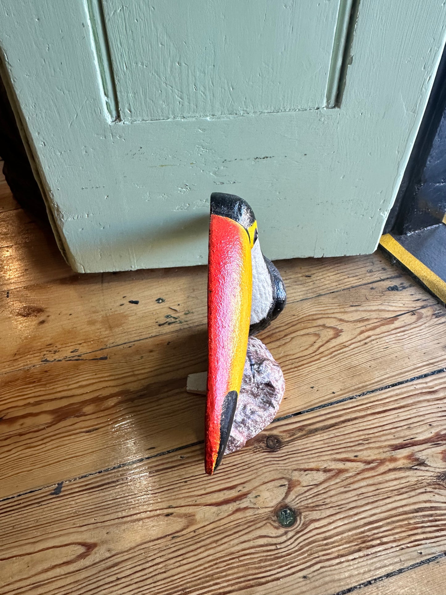 Cast Iron Toucan Doorstop, hand painted, quality reproduction