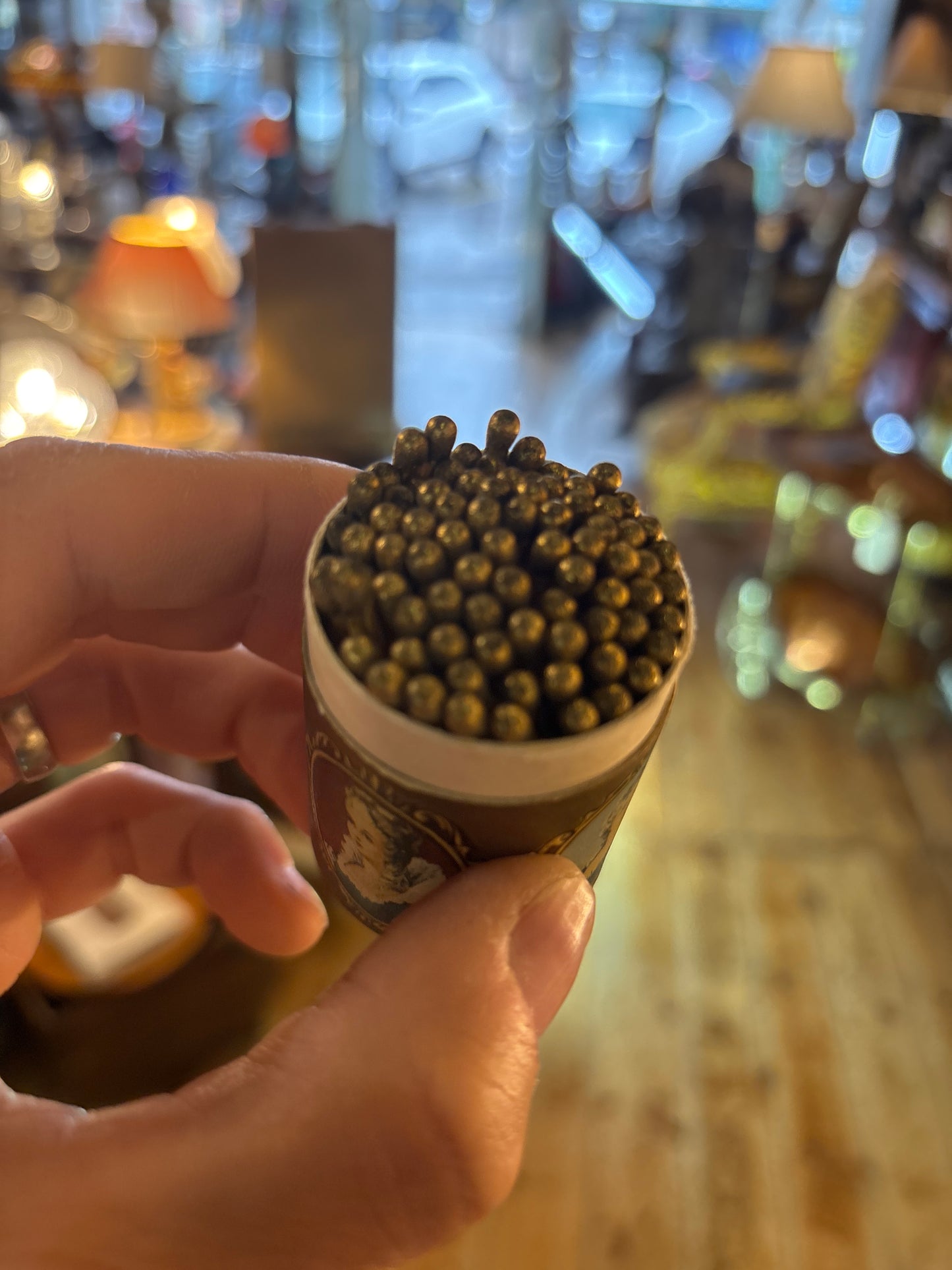 1920s German “Beauties XVIIIth Century” Celluloid-Top Match Barrel – Novelty Dummy Matches