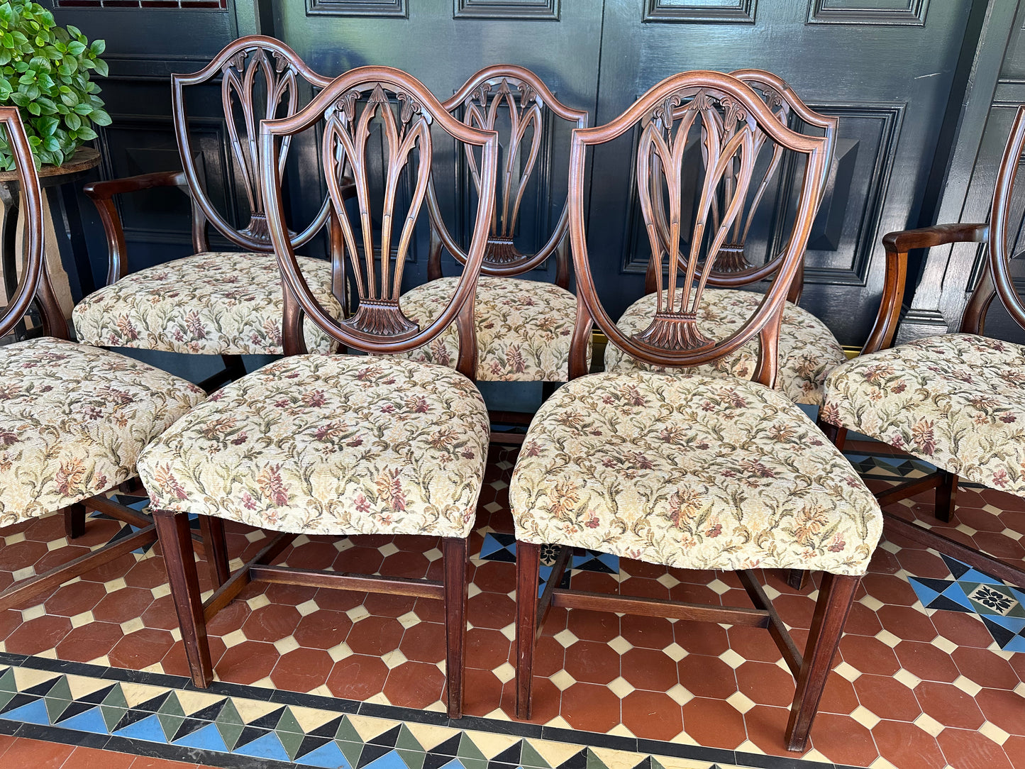 Hepplewhite Dining Chairs Mahogany Shield Back (Priced Individually)