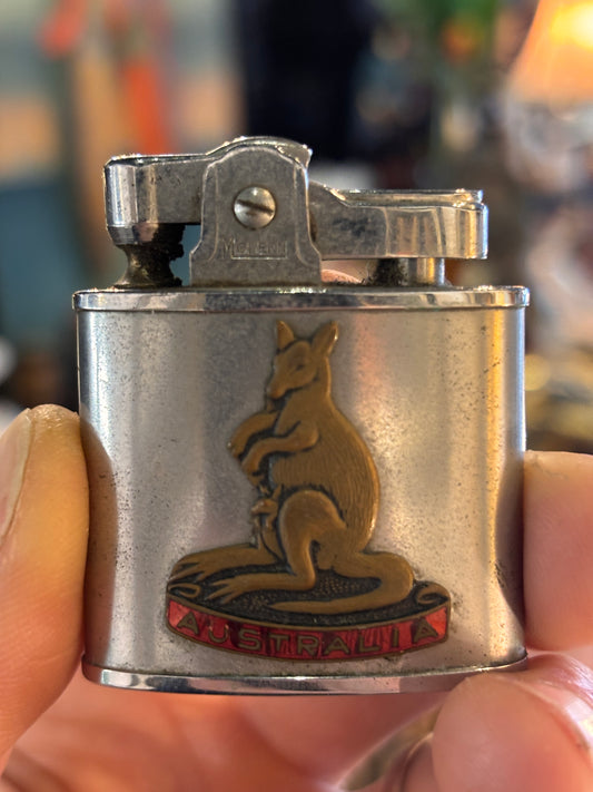 1950s Australian Kangaroo Modernlite Petrol Lighter – Vintage Japan Souvenir