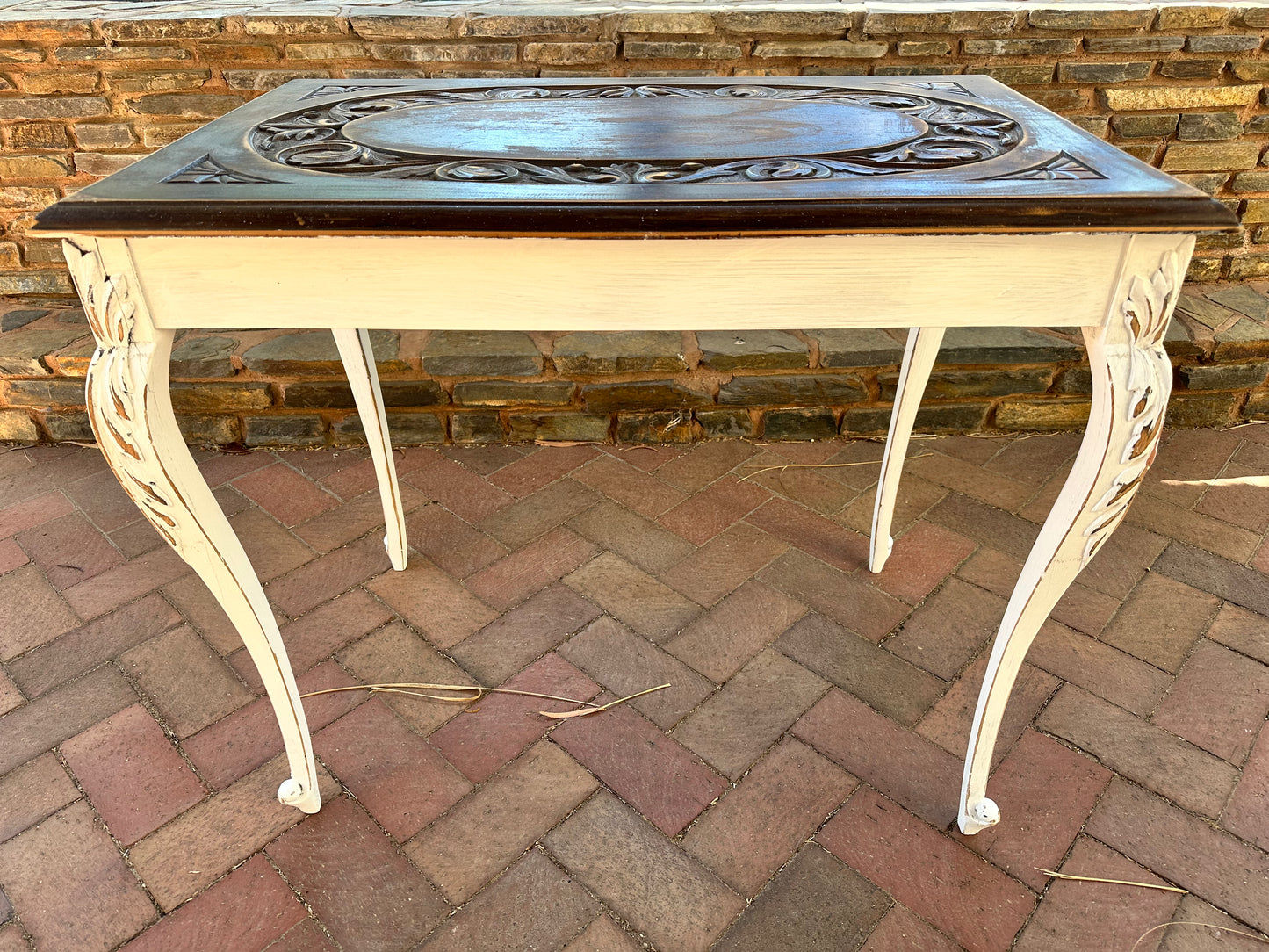 Beautiful Console Table with Carved Detailed Top