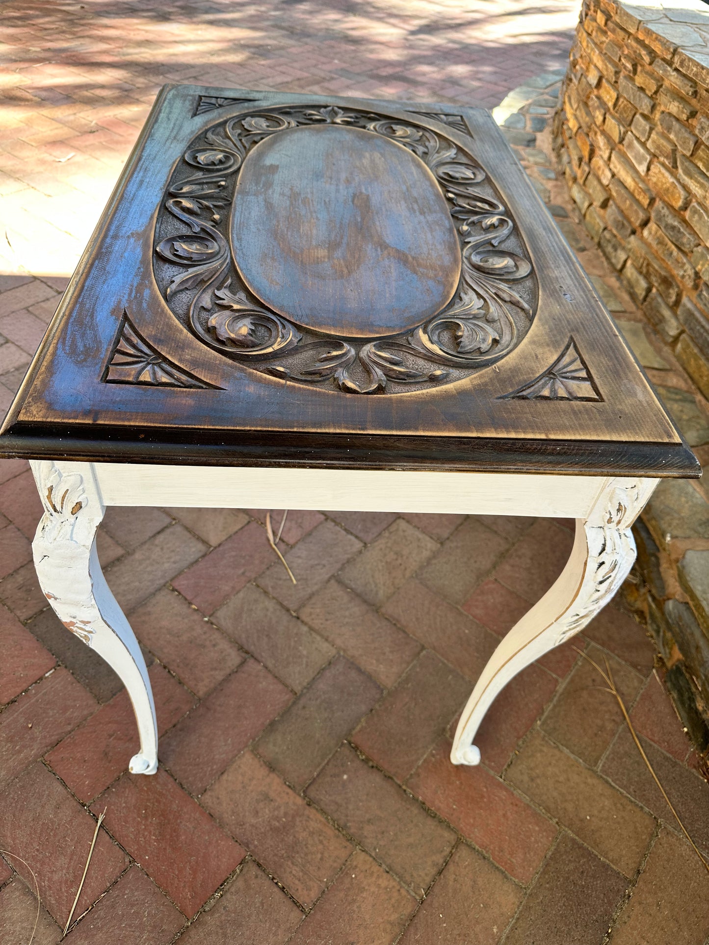 Beautiful Console Table with Carved Detailed Top