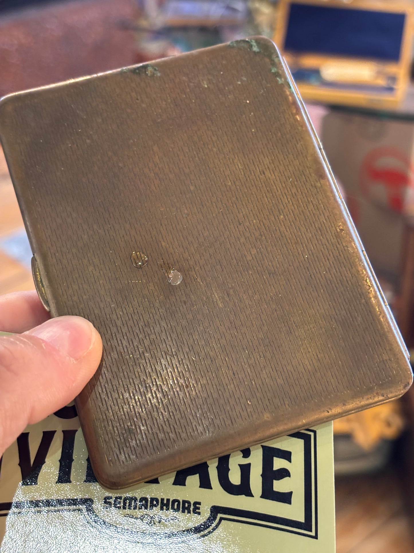 Vintage 1940s–50s CELCO / Upman Cigarette Case – Australian Made – Brass-Plated with Pin-Up Decal