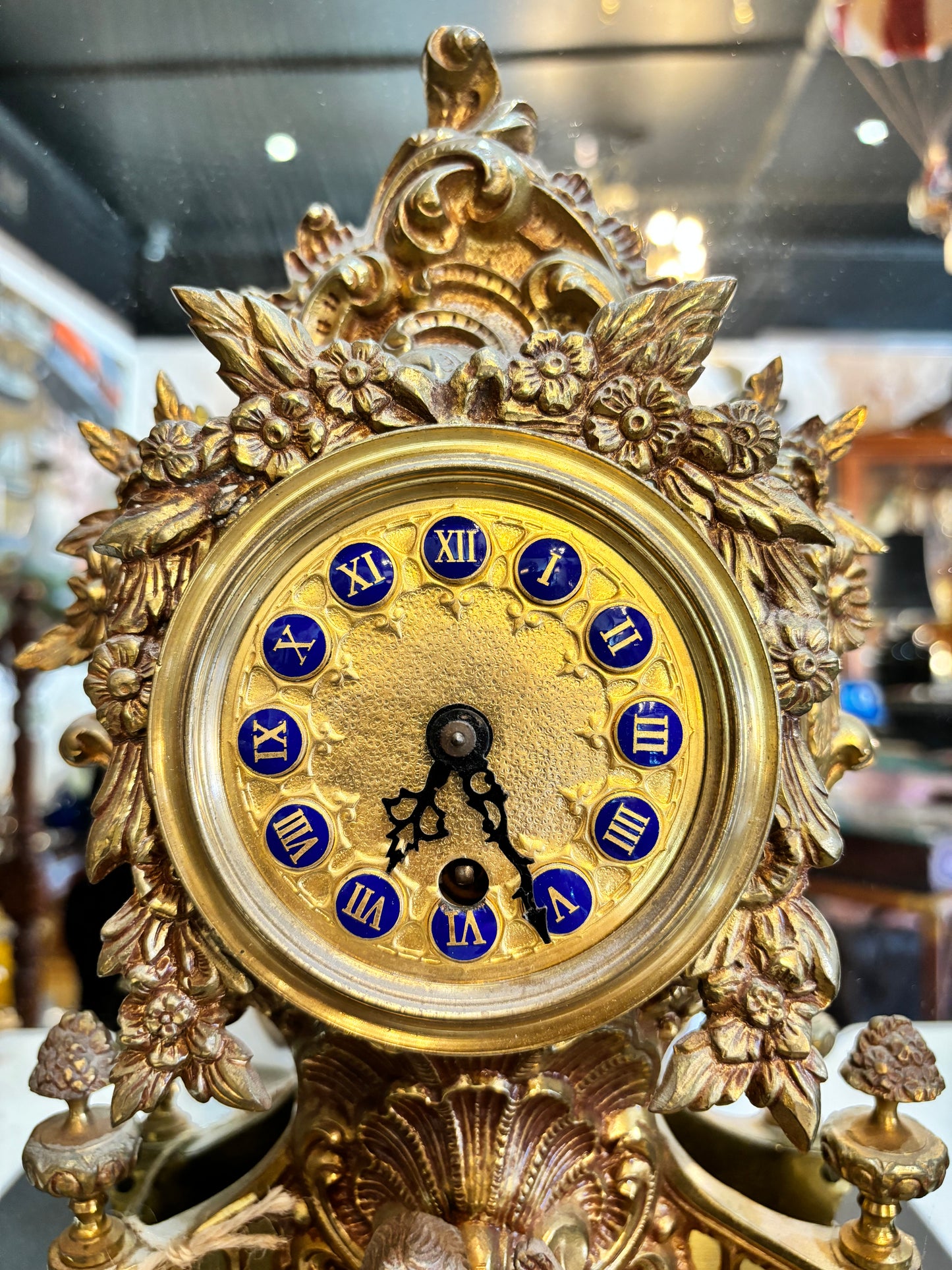 Brass & Marble Mantle Clock