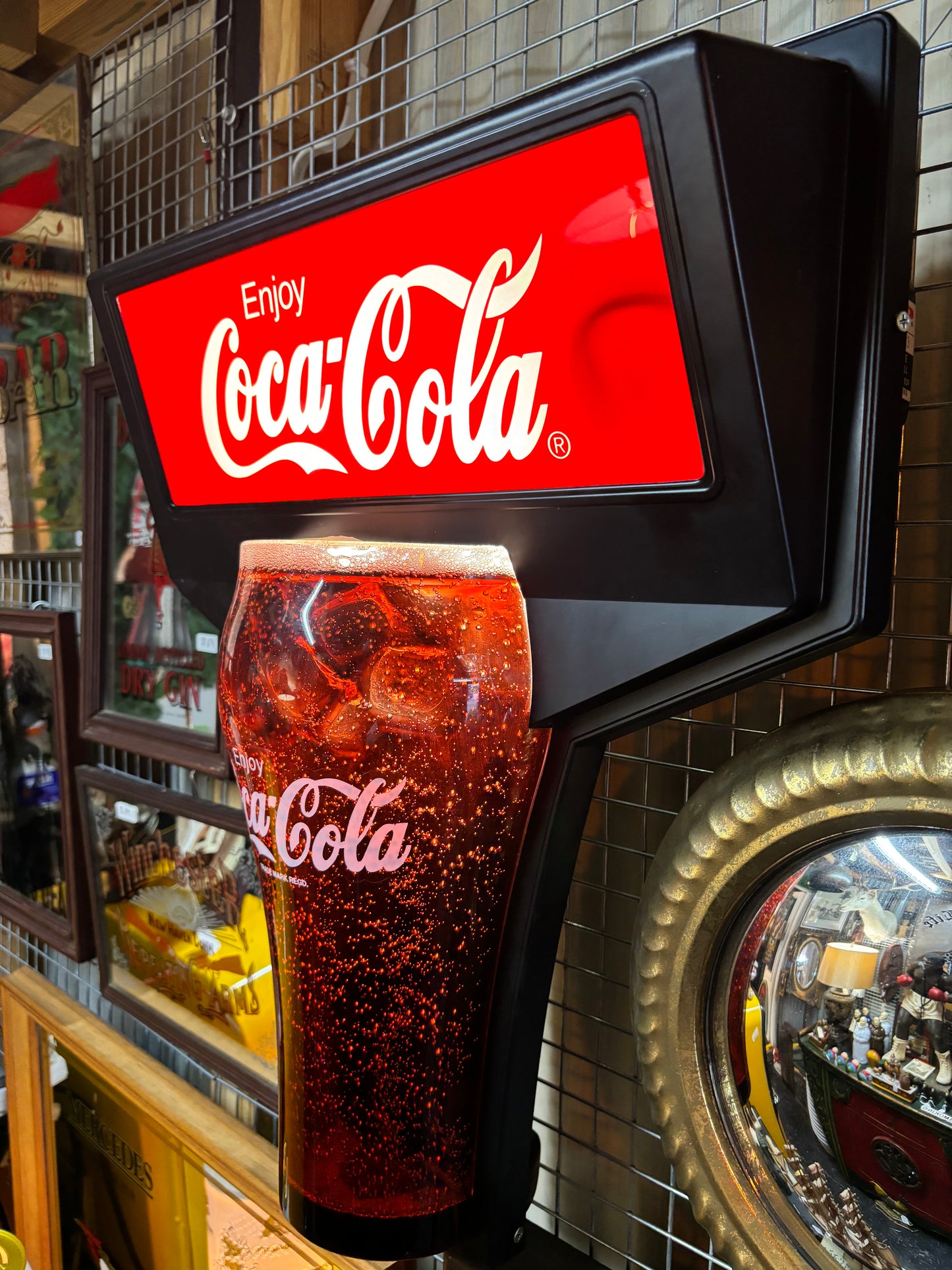 Bubbling Illuminated Coke Coca Cola Advertising Sign