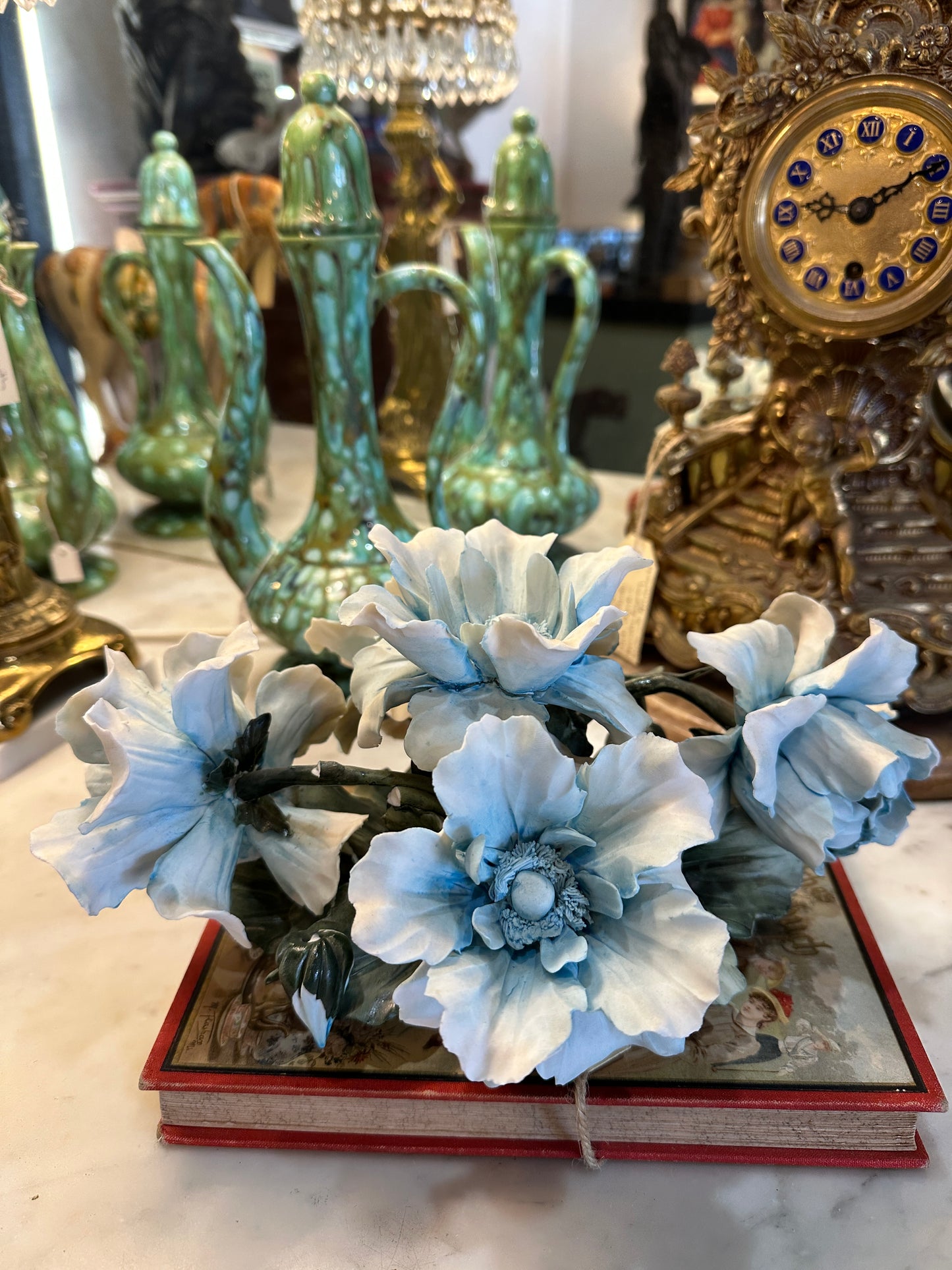 Vintage Capodimonte Ceramic Flower Arrangement