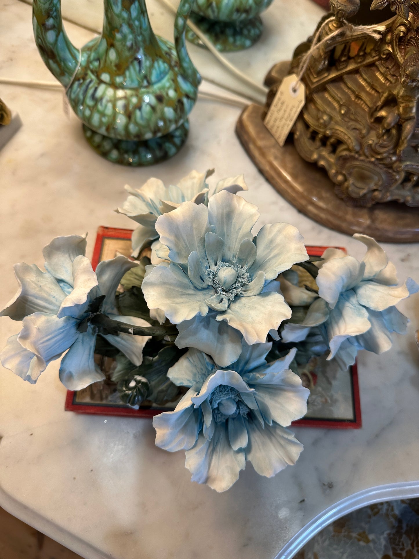 Vintage Capodimonte Ceramic Flower Arrangement