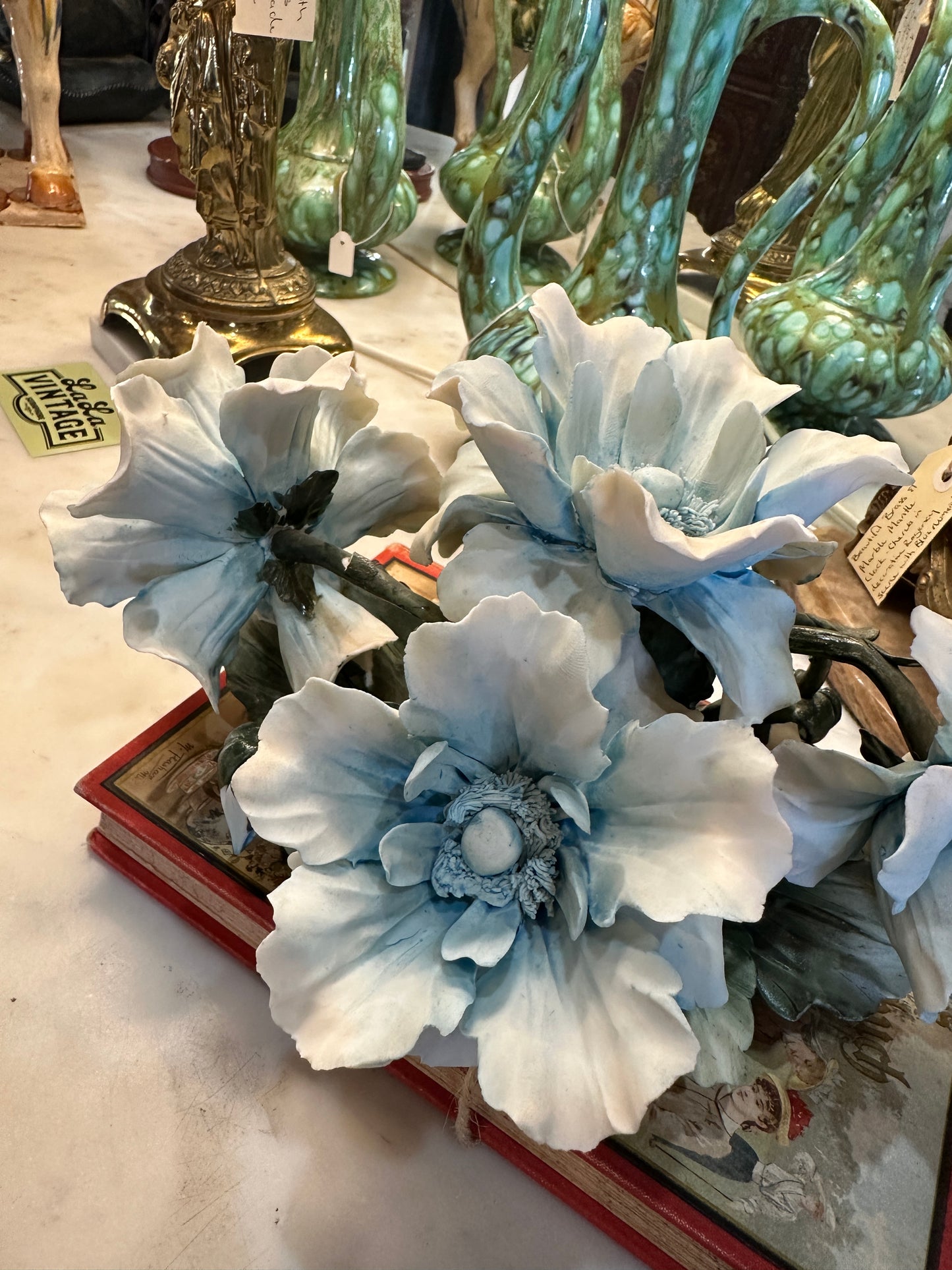 Vintage Capodimonte Ceramic Flower Arrangement