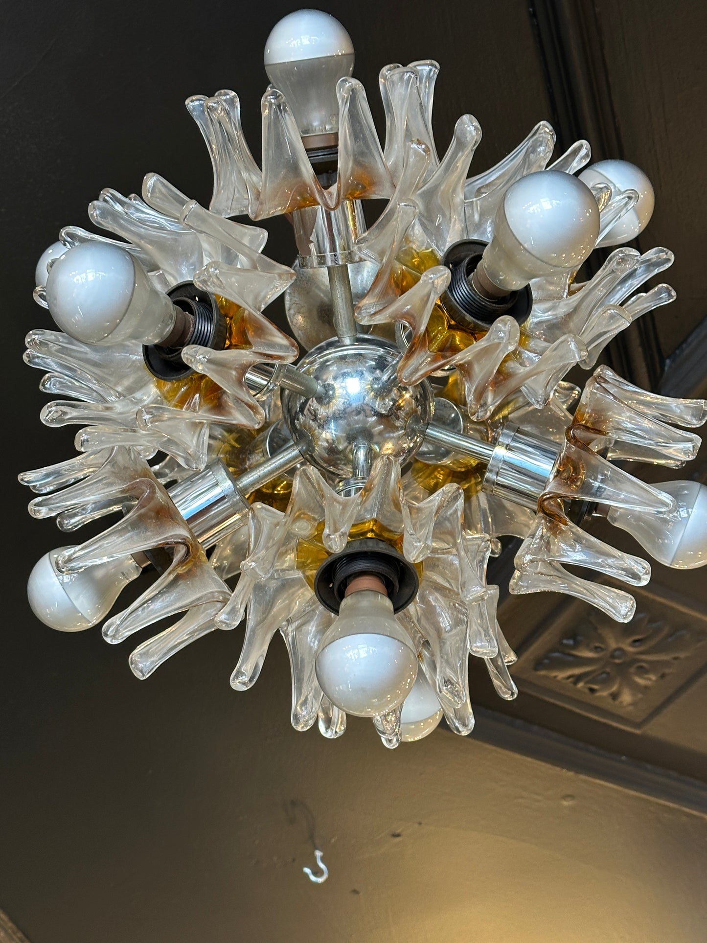 1970s Nason Murano Glass Sputnik Chandelier for Mazzega - Mid-Century Italian Design