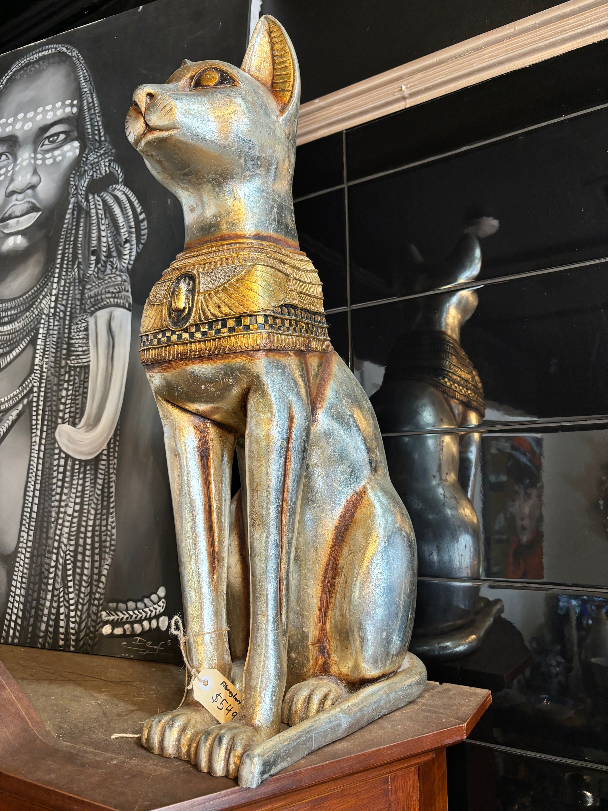 Large Egyptian Cat Sculpture – La La Vintage - Main Image