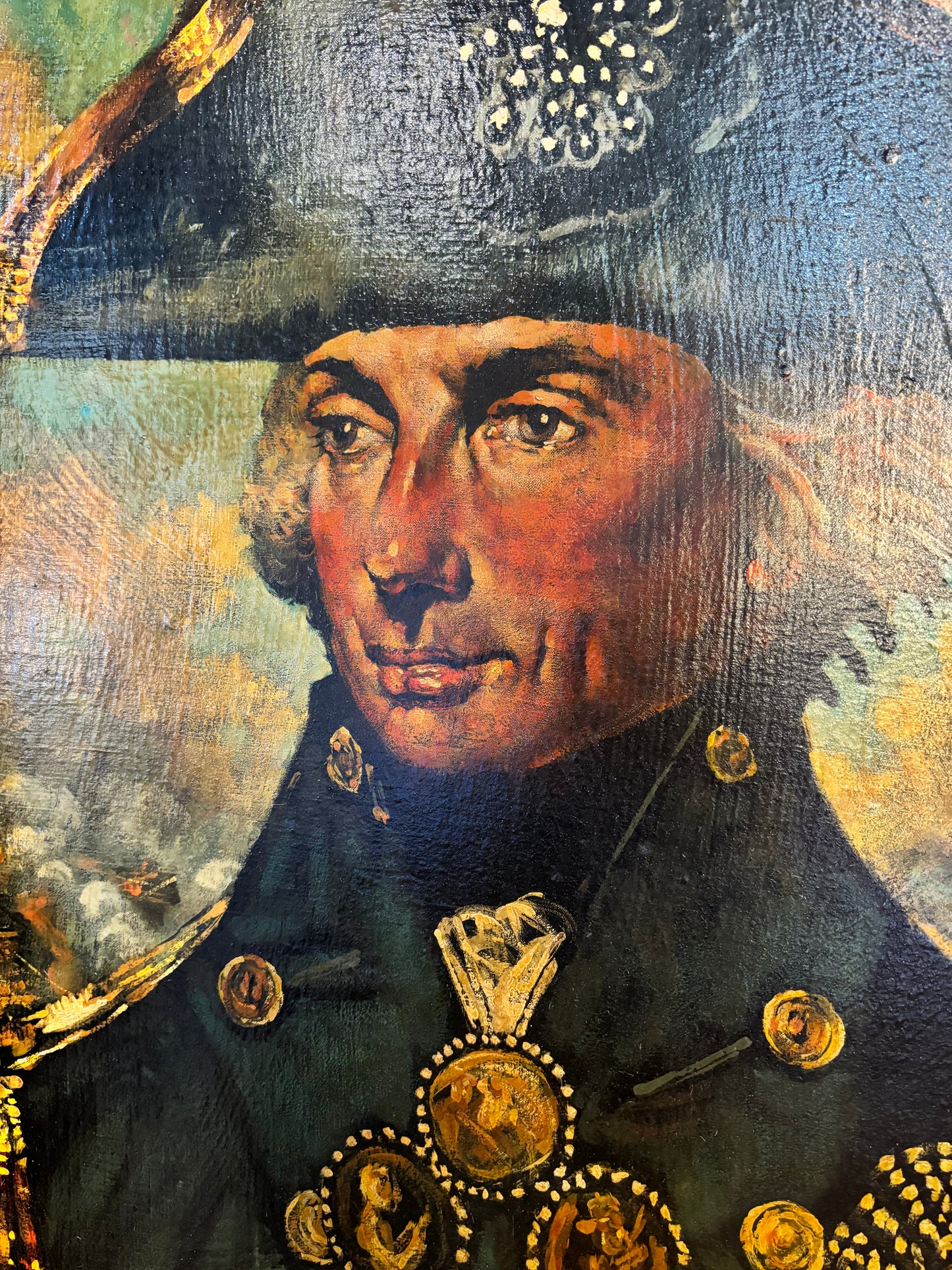 Pub Sign Portrait of Horatio Nelson and Battle of Trafalgar